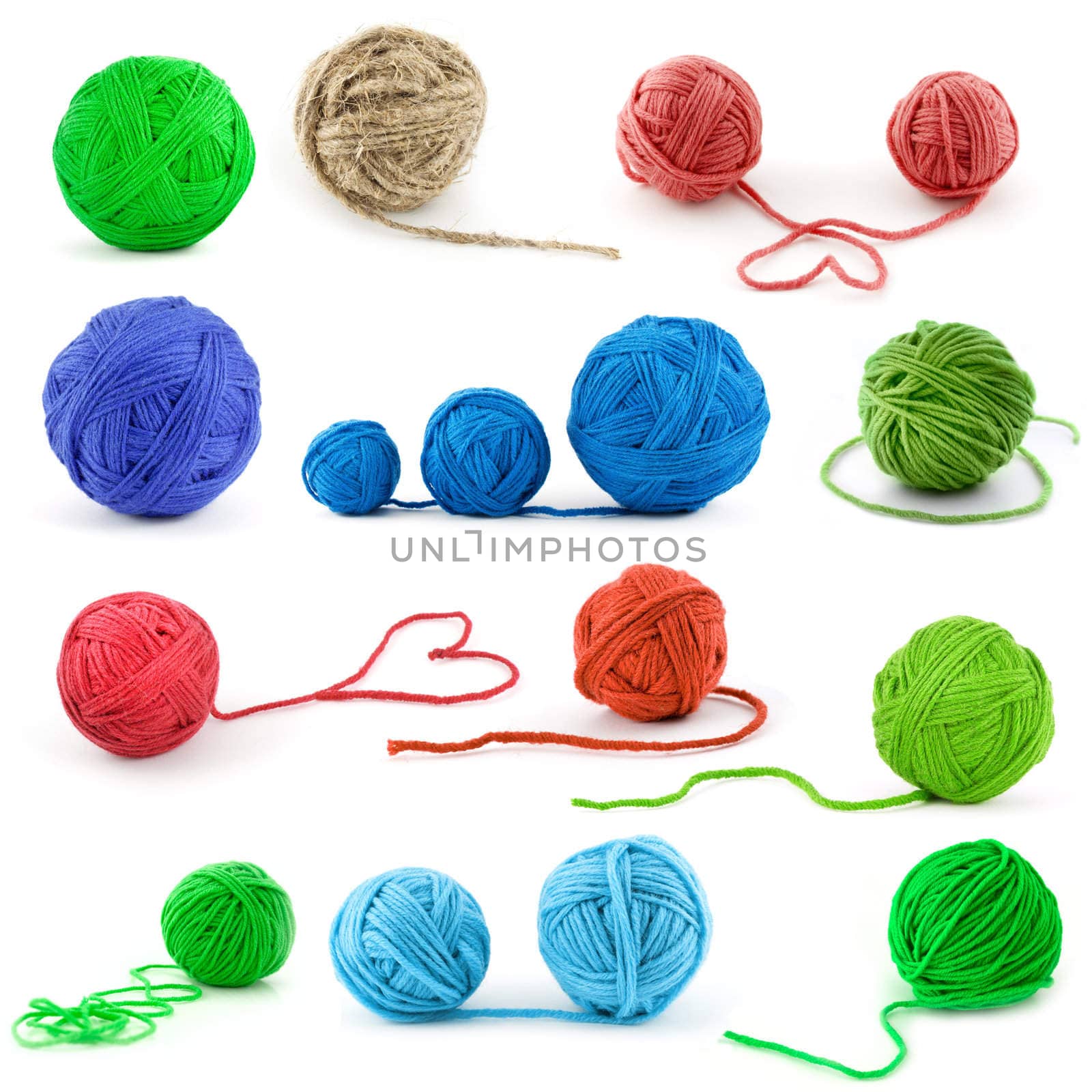 Set of color thread balls