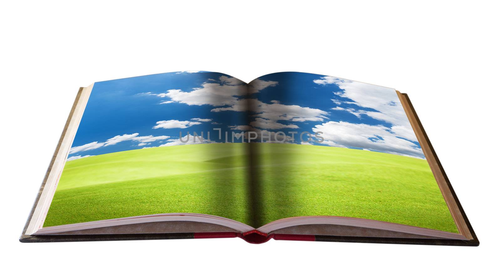 Magic book with Landscape view for your education meterial by Suriyaphoto