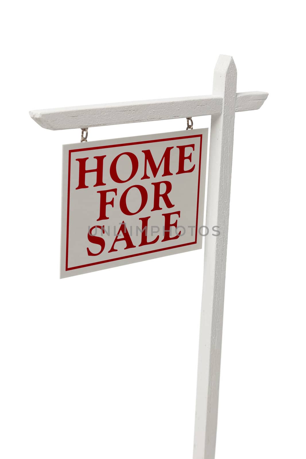 Home For Sale Real Estate Sign Isolated on a White Background with Clipping Path.