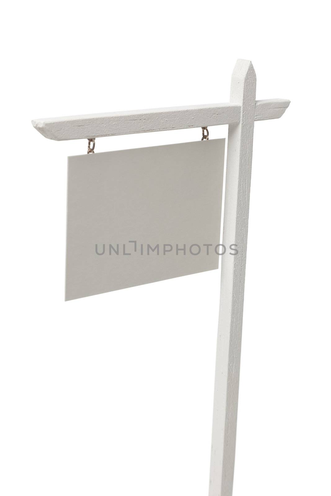 Blank Real Estate Sign on White with Clipping Path by Feverpitched