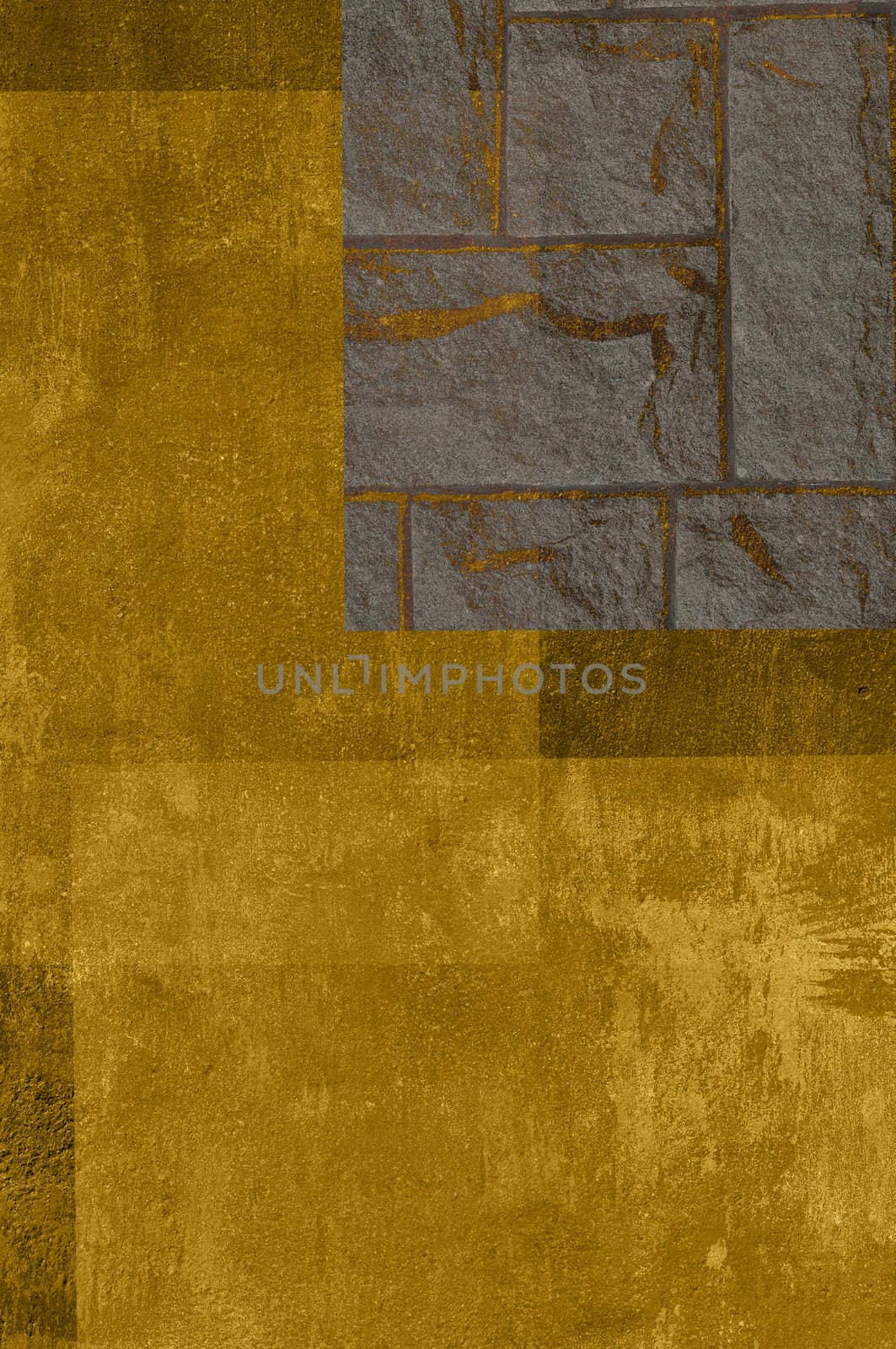 Grungy montage of different walls overlapping in brown, sepia and gray.