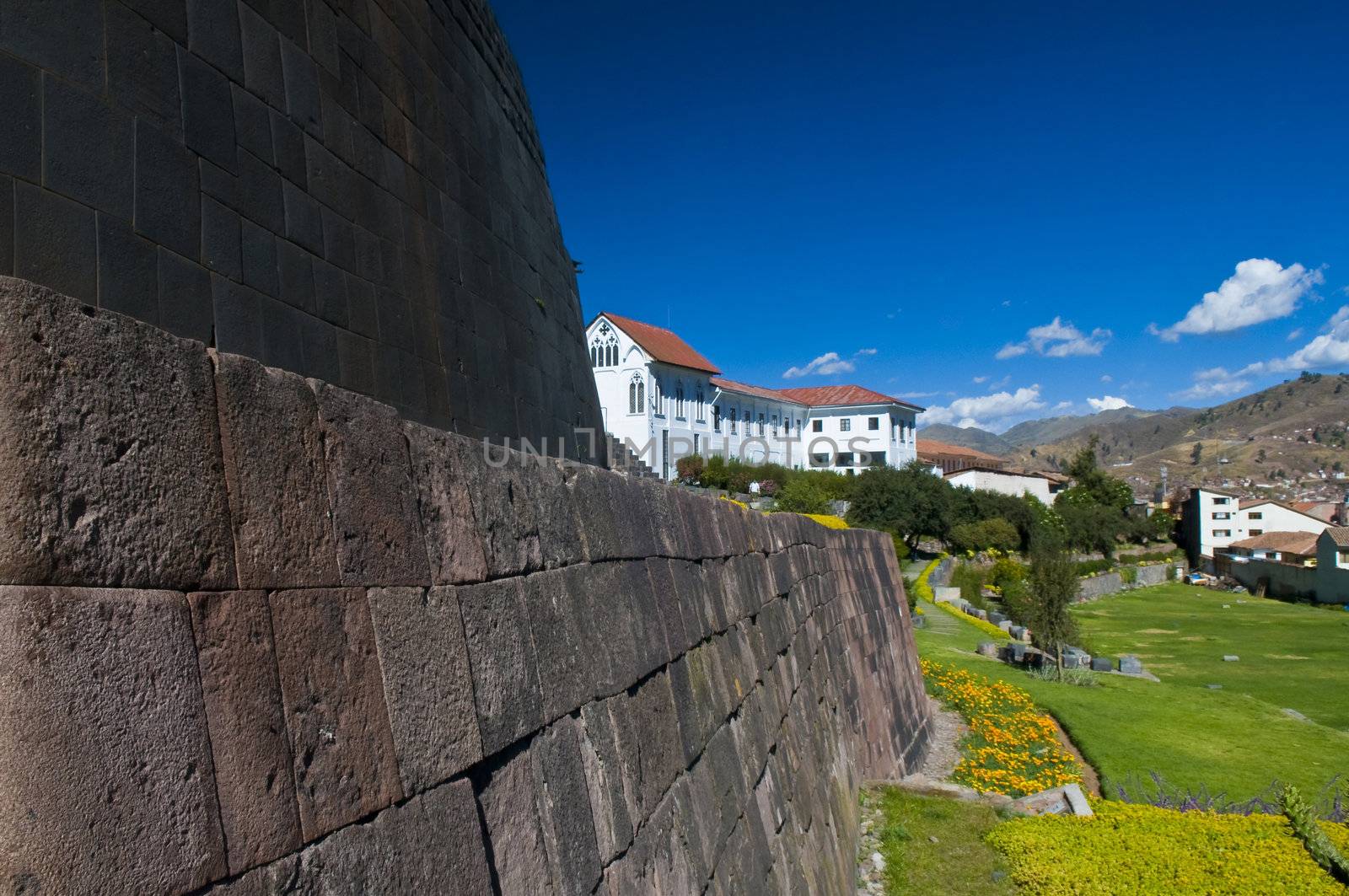 The "Santo Domingo" church in Cusco Peru build on the ruins of the Incan temple of the sun (Coricancha)