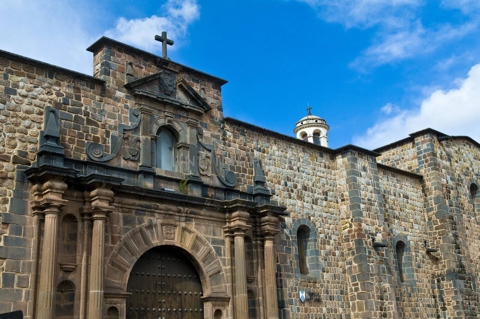 The "Santo Domingo" church in Cusco Peru build on the ruins of the Incan temple of the sun (Coricancha)