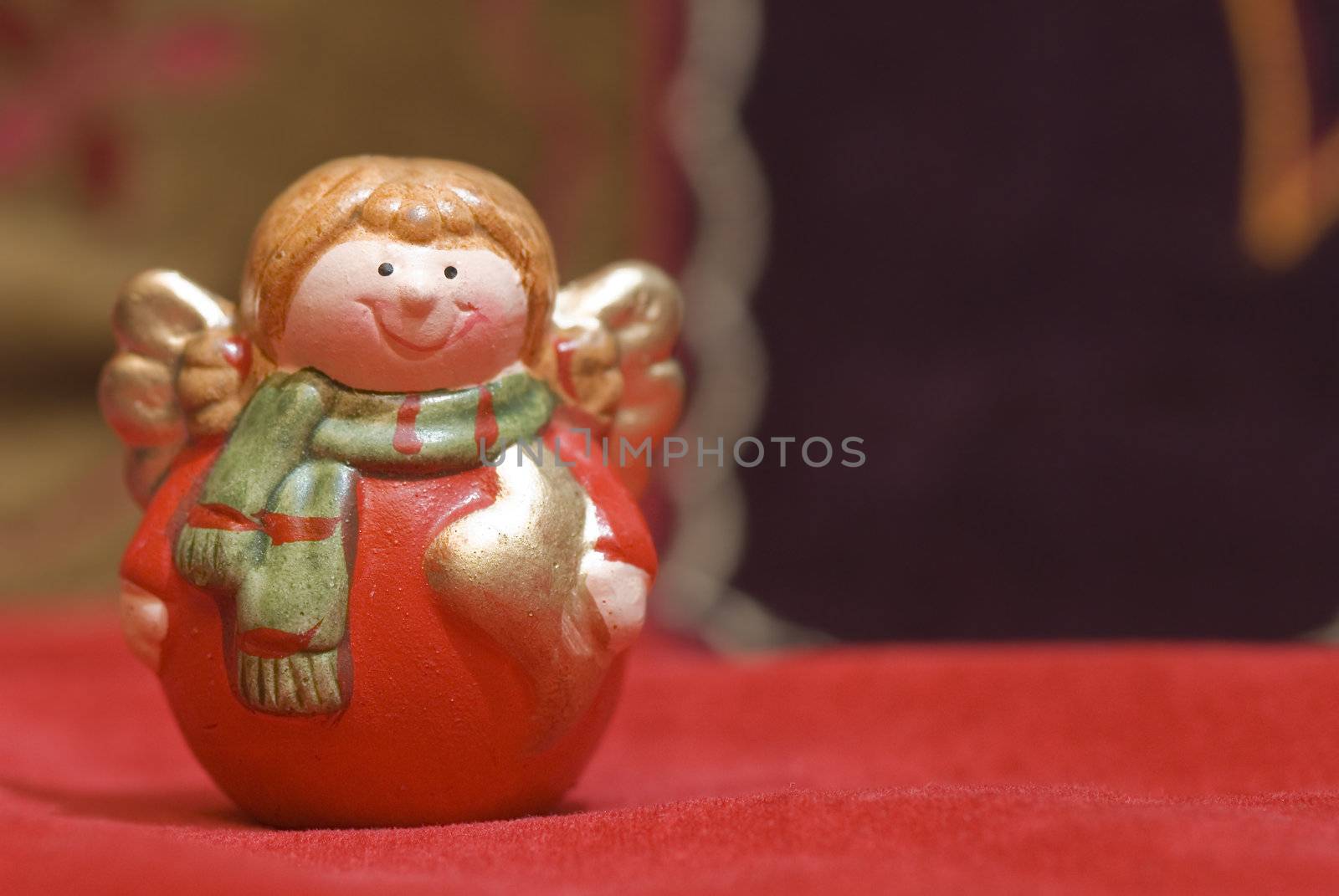 Christmas decoration, a smiling angel figurine