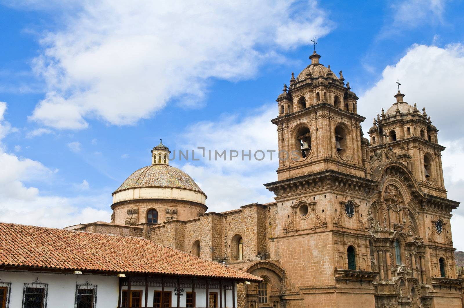 The cathadral in "Plaza de armas" in the center of Cusco Peru