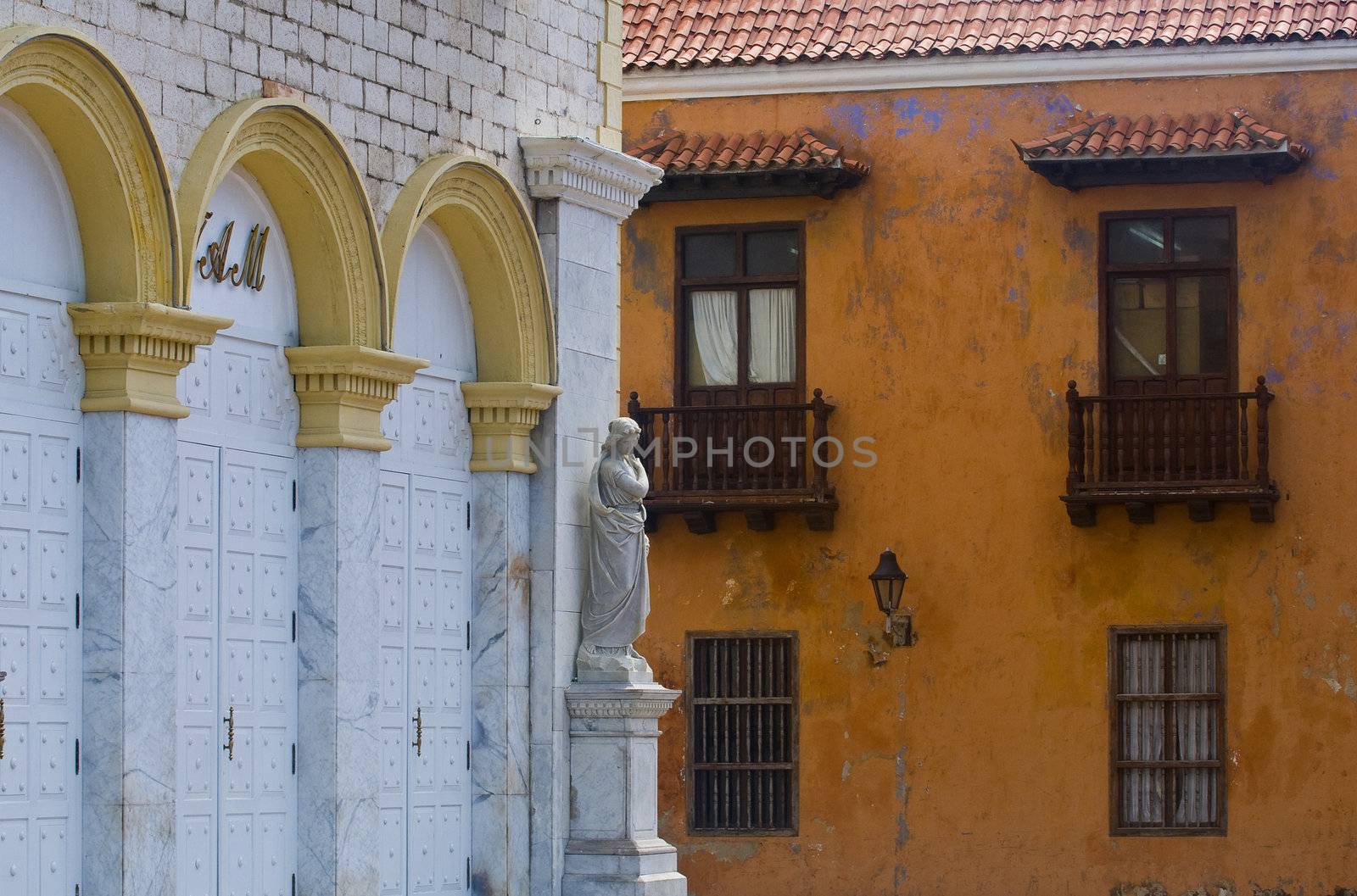 The architecture of  "Cartagena de indias" Colombia 