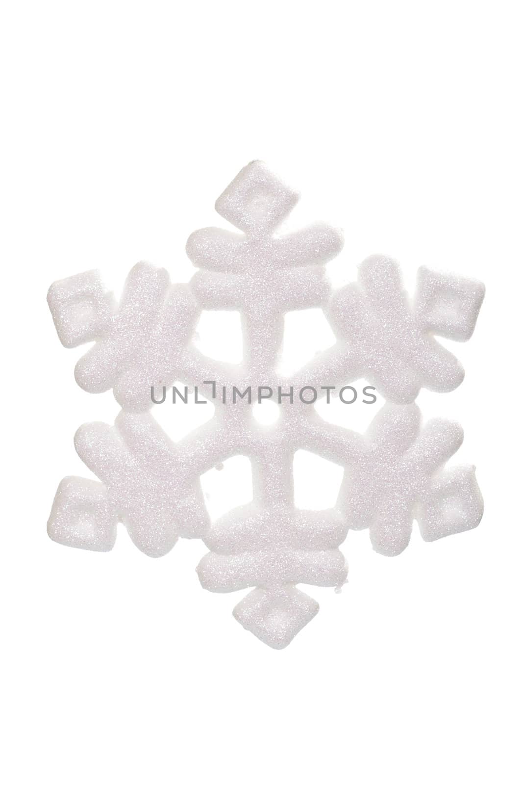 Snow Flake ornament photo on the white background