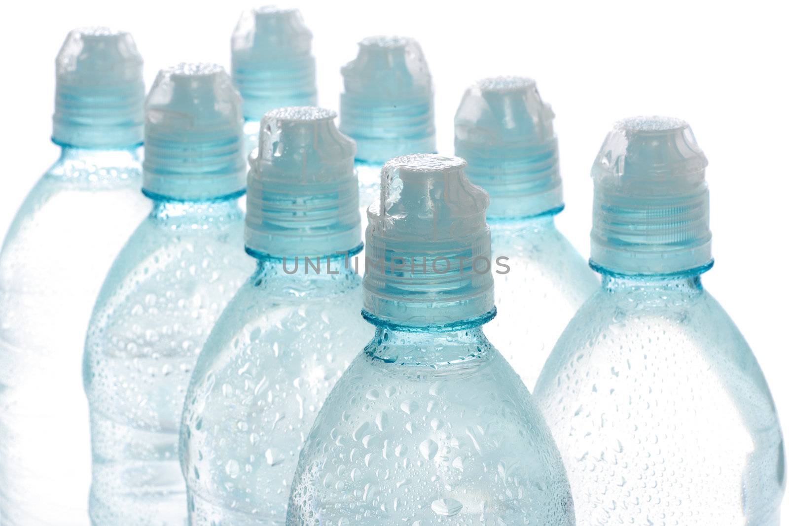 Bottled water isolated over a white background