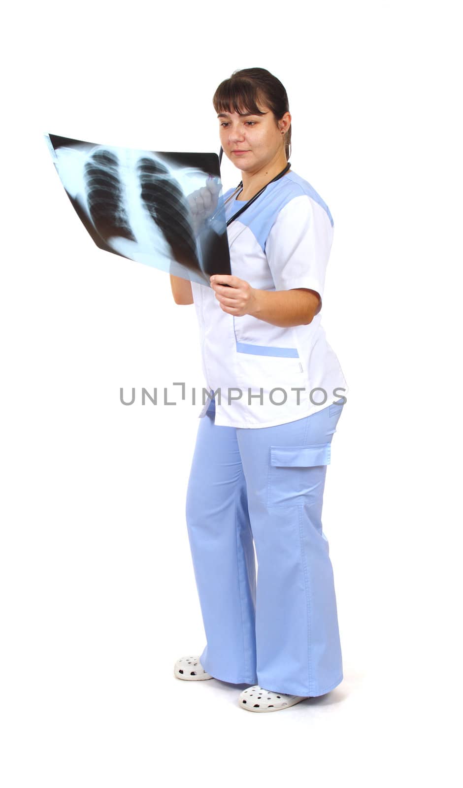 woman - medical photo on the white background