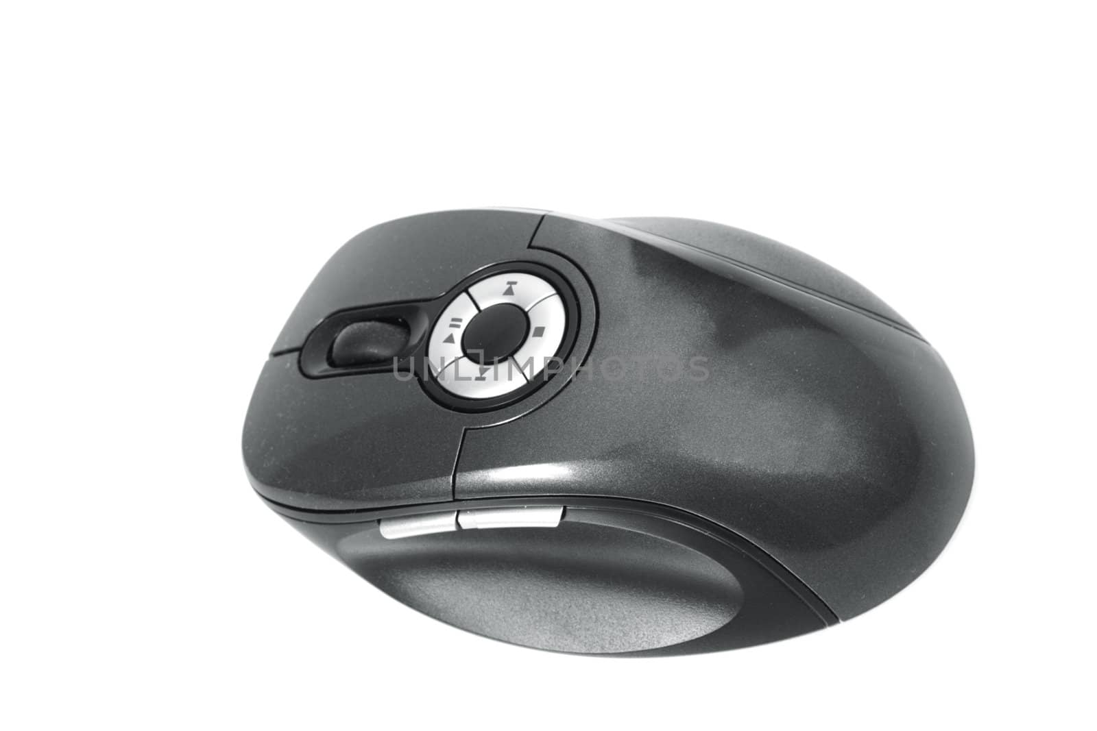 Optical computer mouse, photo on the white background