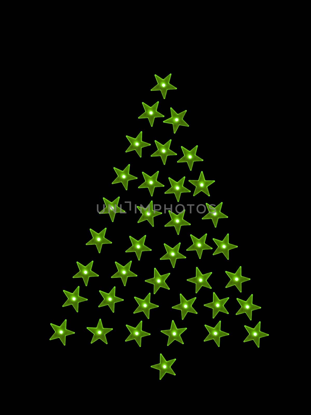 Christmas lights isolated against a black background