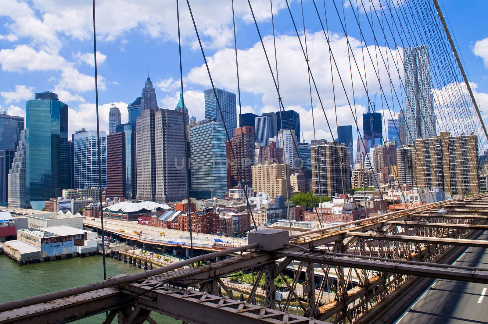 View of Manhattan from the Brooklyn bridge 