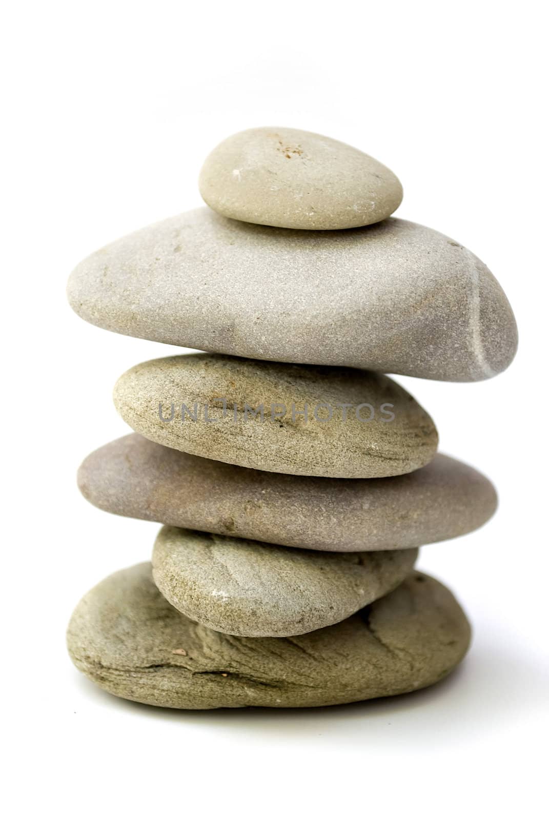 balanced spa stones isolated on white background