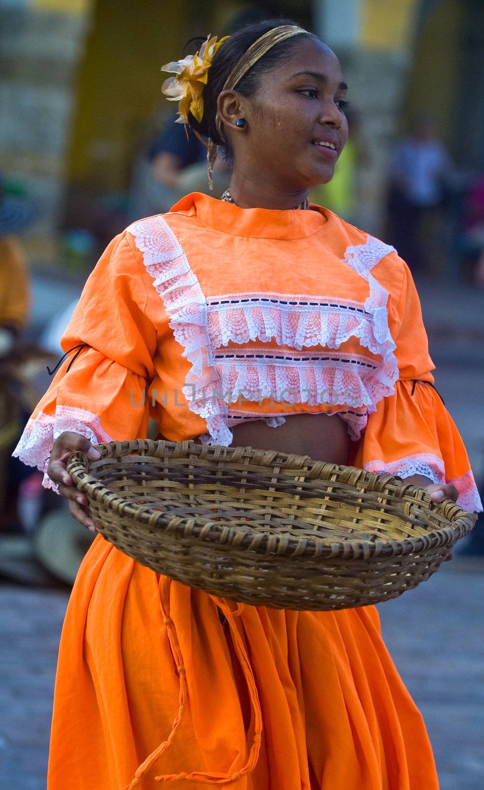 Catagena de Indias , Colombia - December 22 : Dancer in the celebration for the presentation of the new city symbol held in Cartagena de indias on December 22 2010