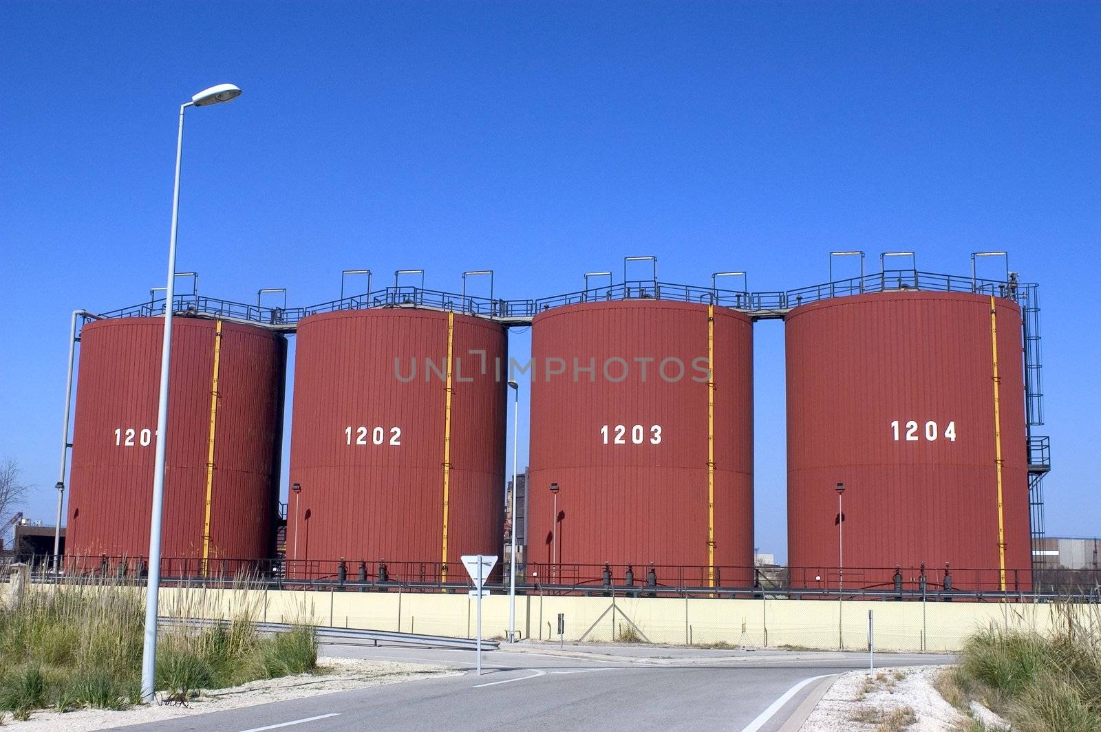 Petrochemical industry on the harbor industrial park of Fos on sea.