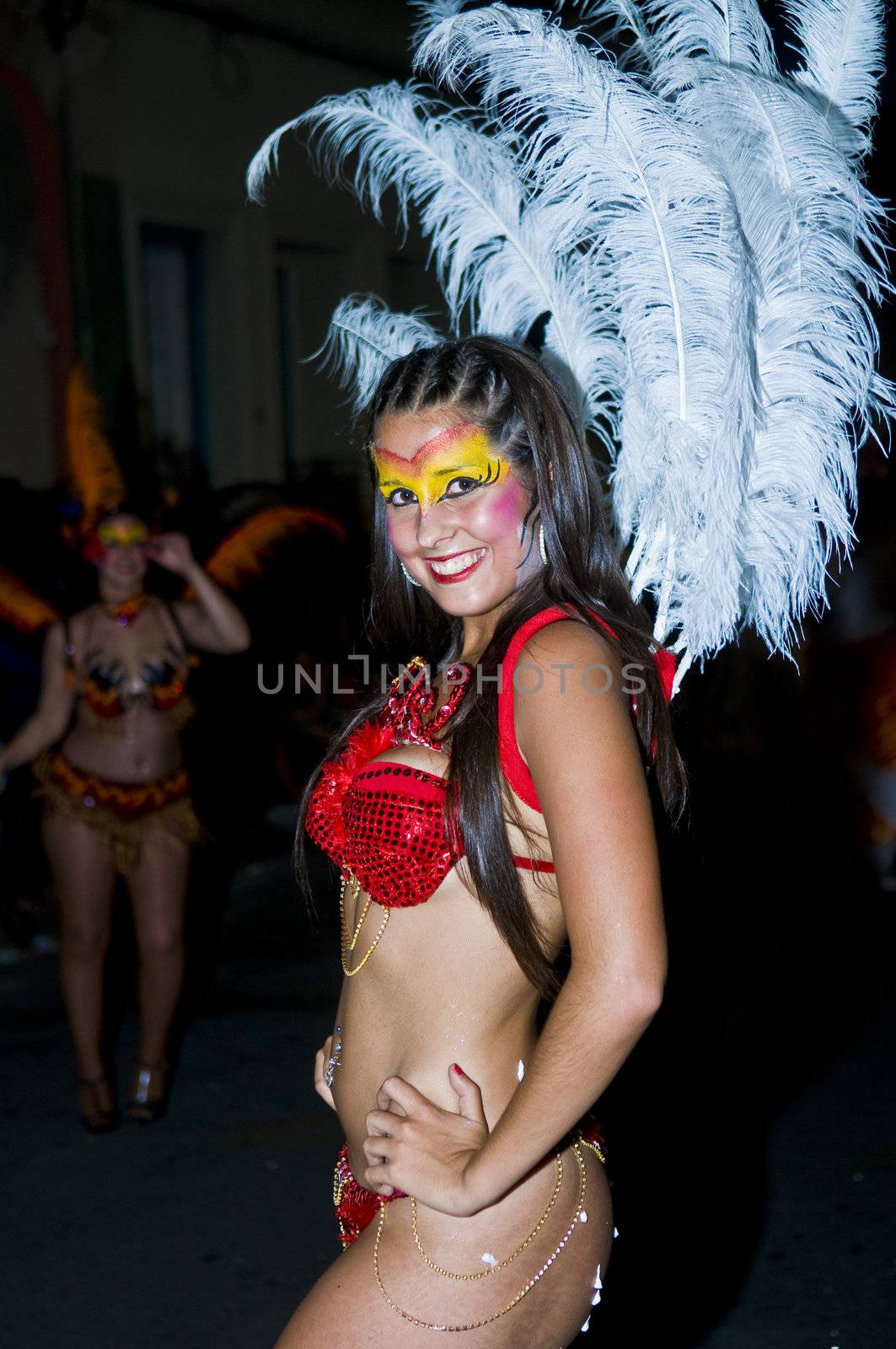 MONTEVIDEO, URUGUAY - FEB 04 2011 :  dancer participant in the annual national festival of Uruguay ,held in Montevideo Uruguay on February 04 2011