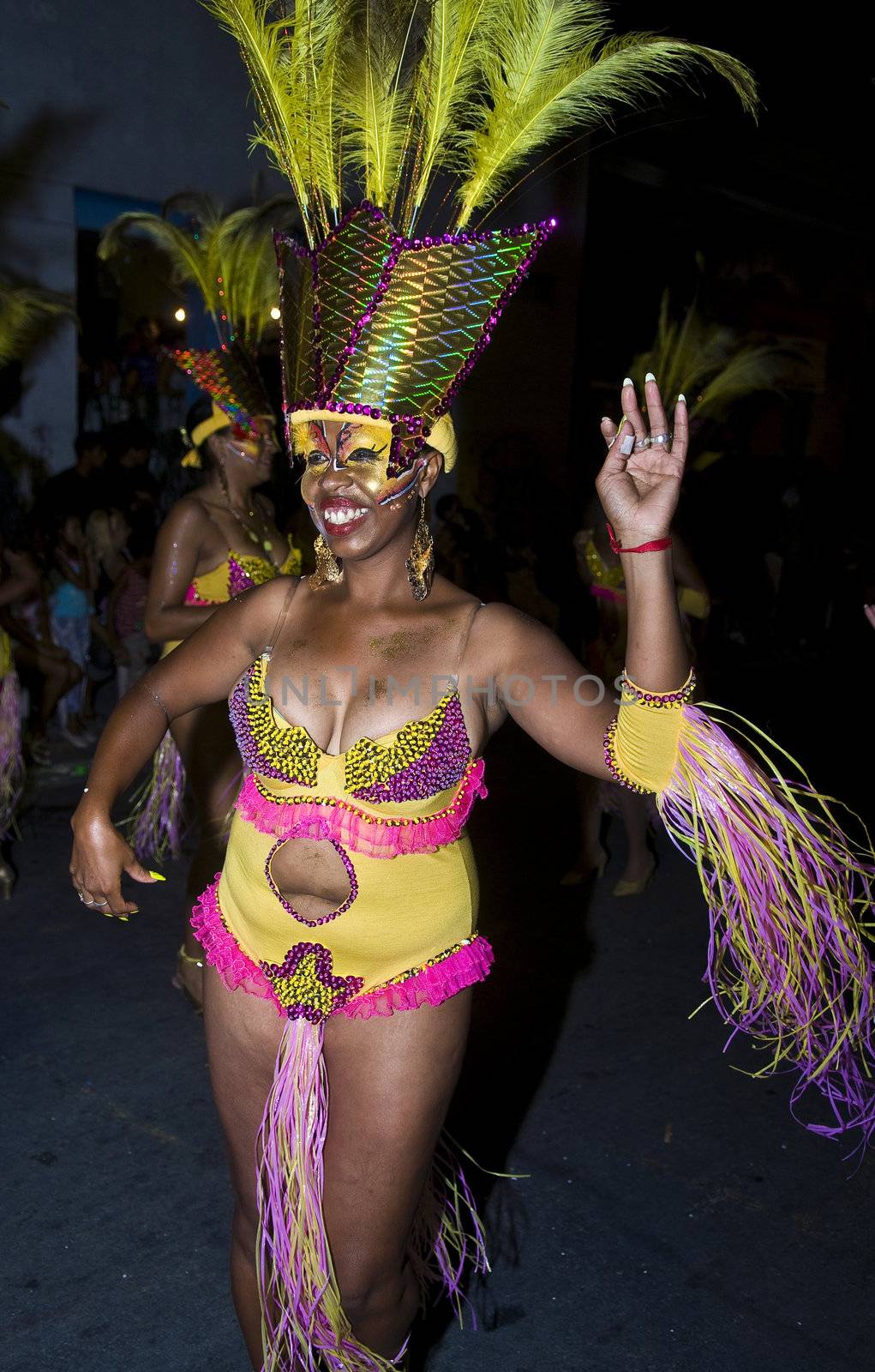 MONTEVIDEO, URUGUAY - FEB 04 2011 :  dancer participant in the annual national festival of Uruguay ,held in Montevideo Uruguay on February 04 2011