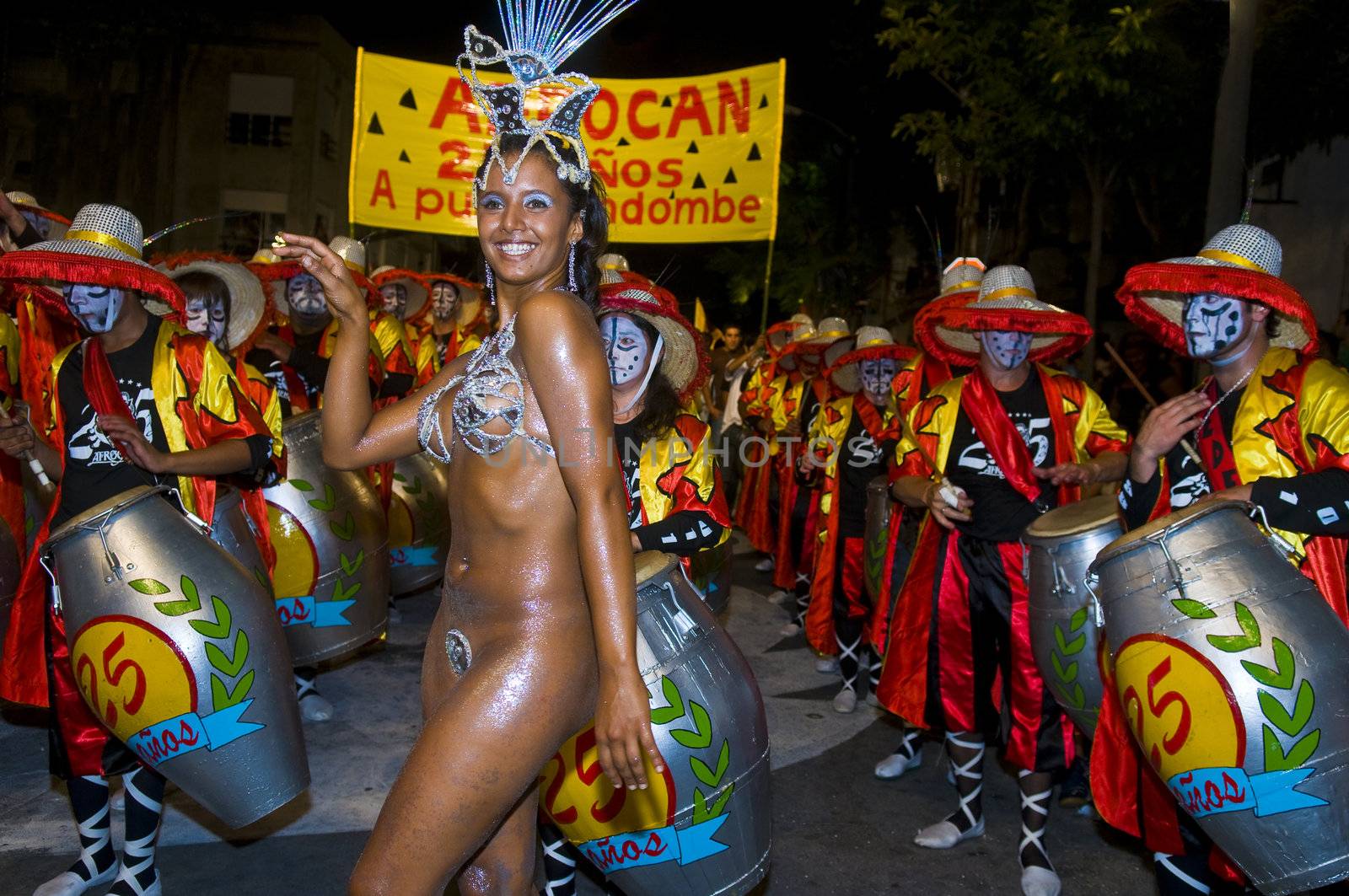 MONTEVIDEO, URUGUAY - FEB 05 2011 :  dancer participant in the annual national festival of Uruguay ,held in Montevideo Uruguay on February 05 2011