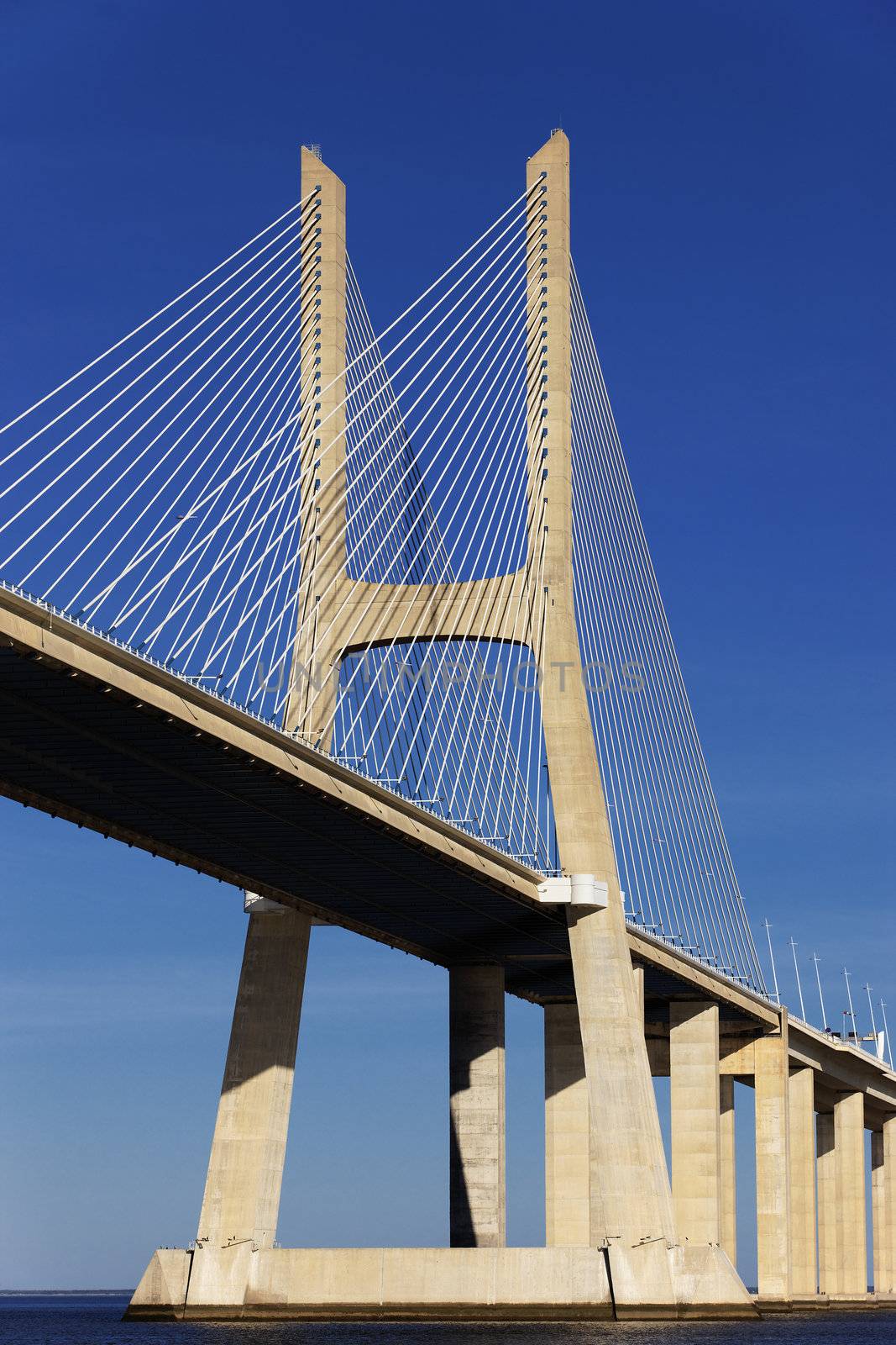 part of Vasco da Gama bridge in Lisbon