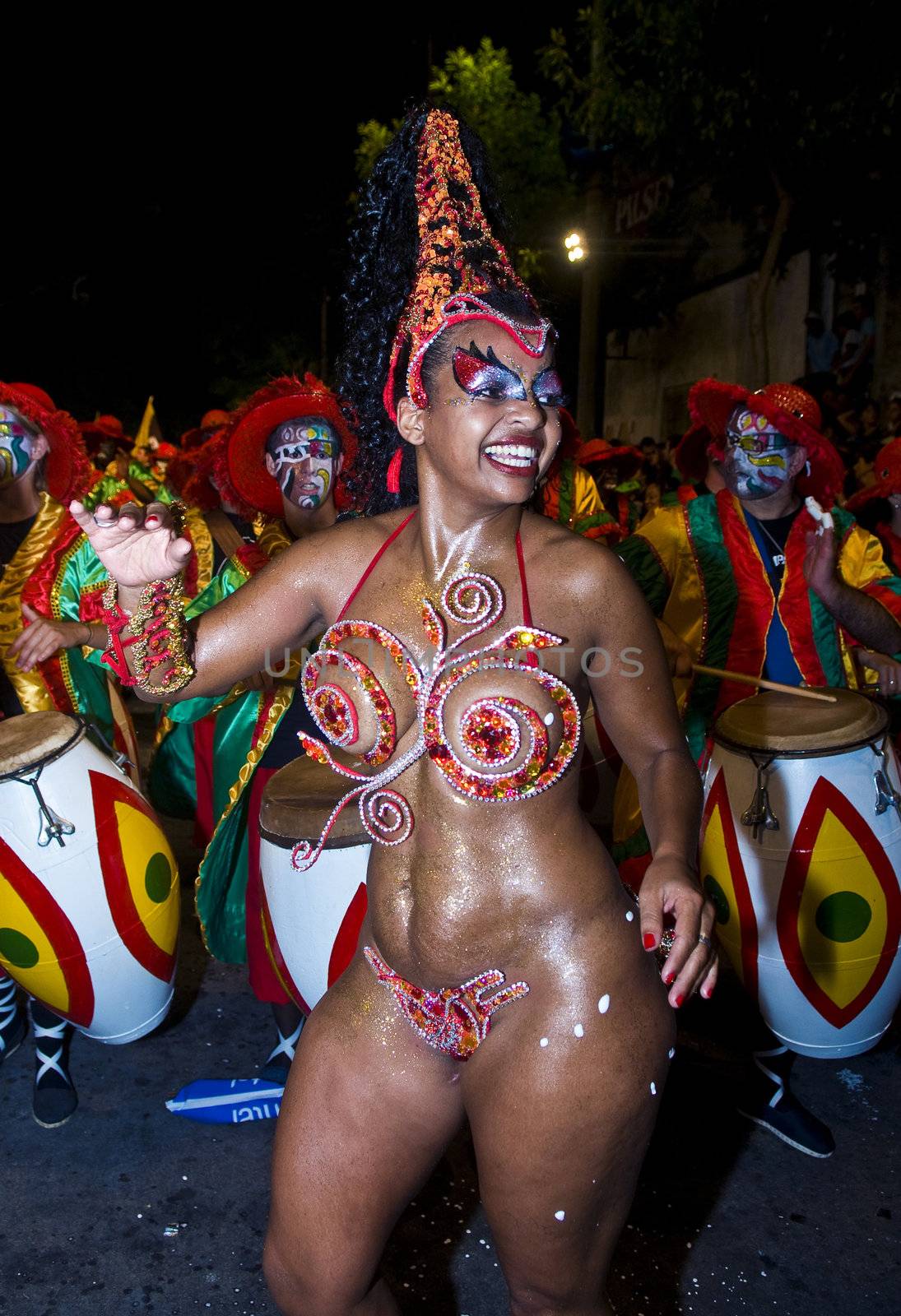 MONTEVIDEO, URUGUAY - FEB 05 2011 :  dancer participant in the annual national festival of Uruguay ,held in Montevideo Uruguay on February 05 2011