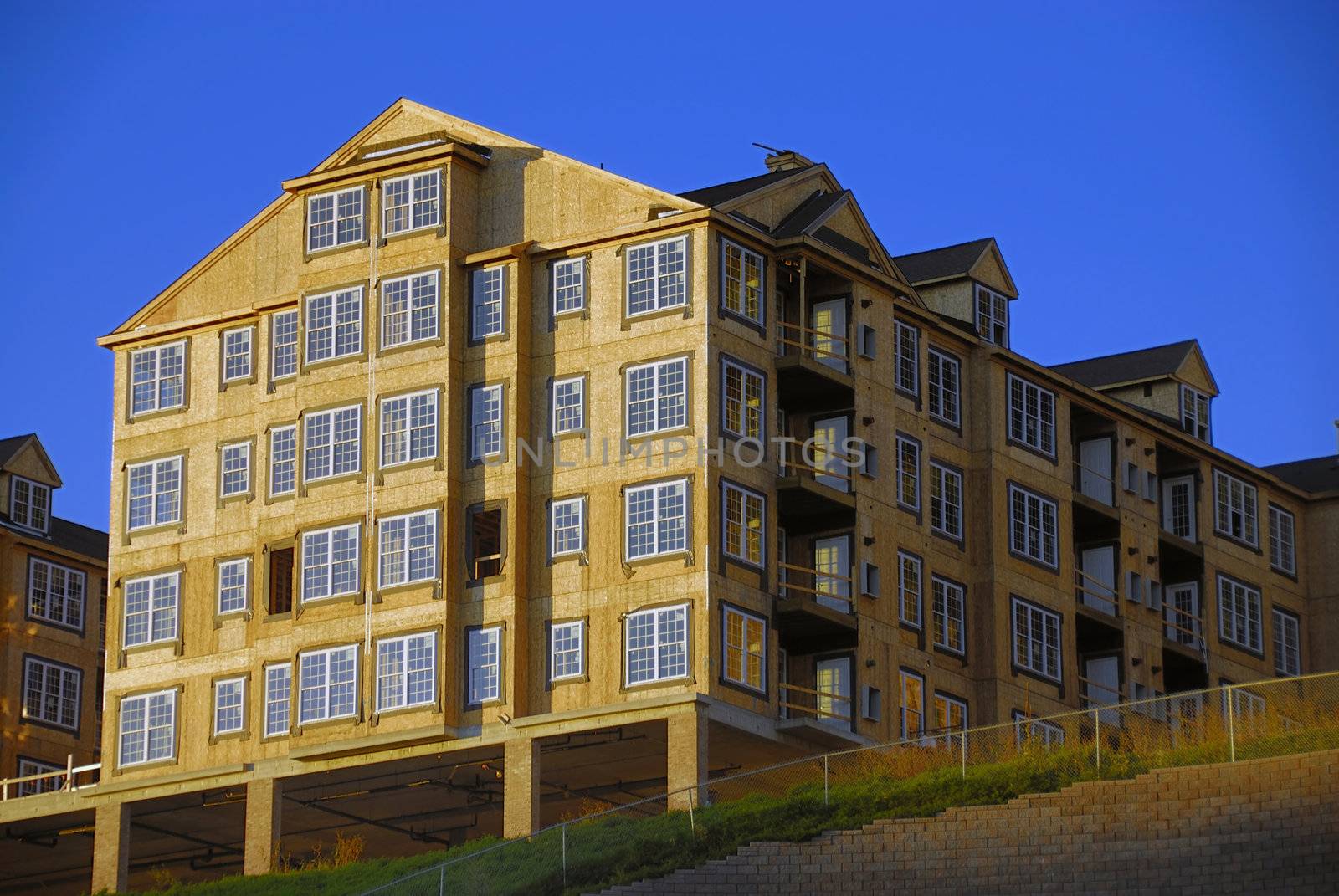 Houses or apartments built on a new neighborhood