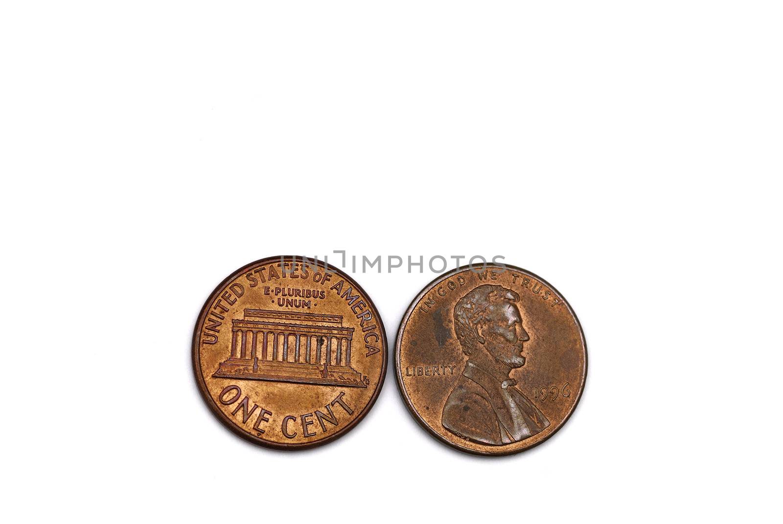 Two cents isolated on white background concept of idea