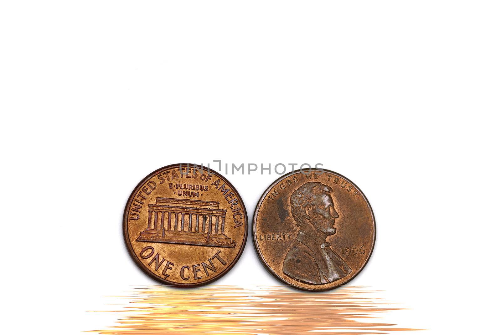 Two cents isolated on white background concept of idea