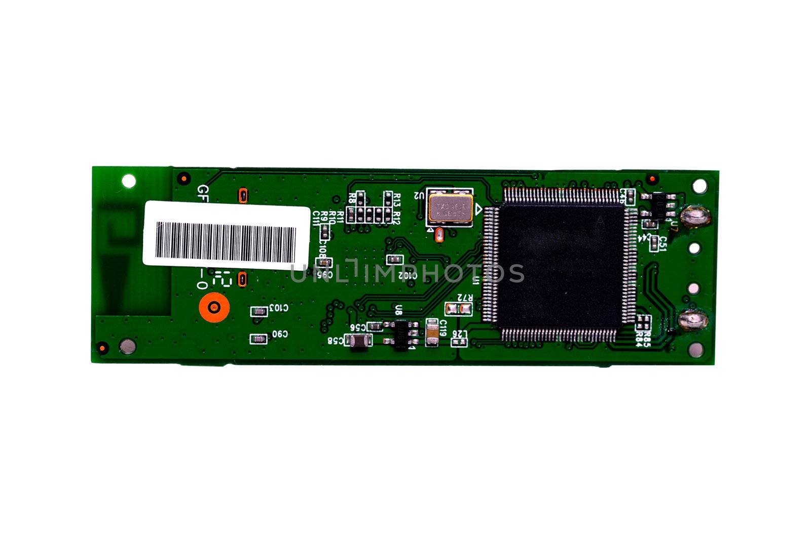 Closeup picture of a printed circuit board