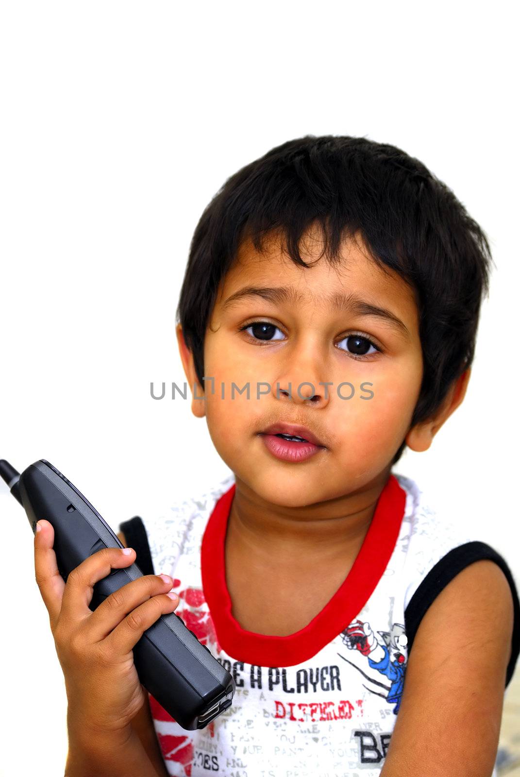 A handsome young boy taking passionately on phone