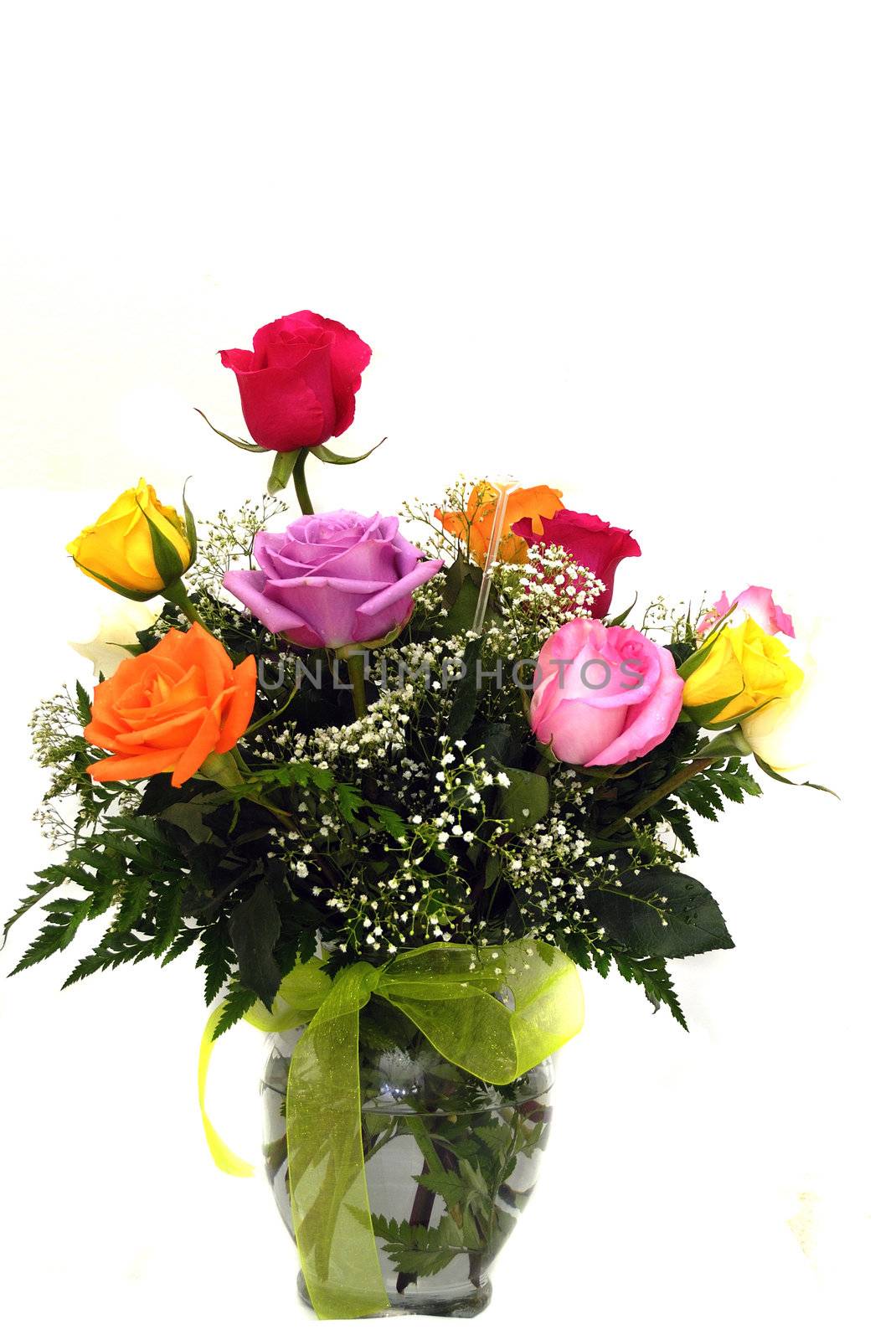 A beautiful vase of roses as an valentine gift