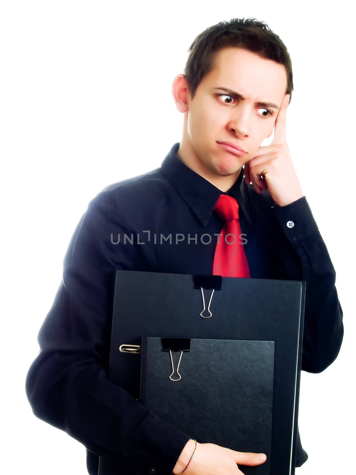 Stressed young businessman