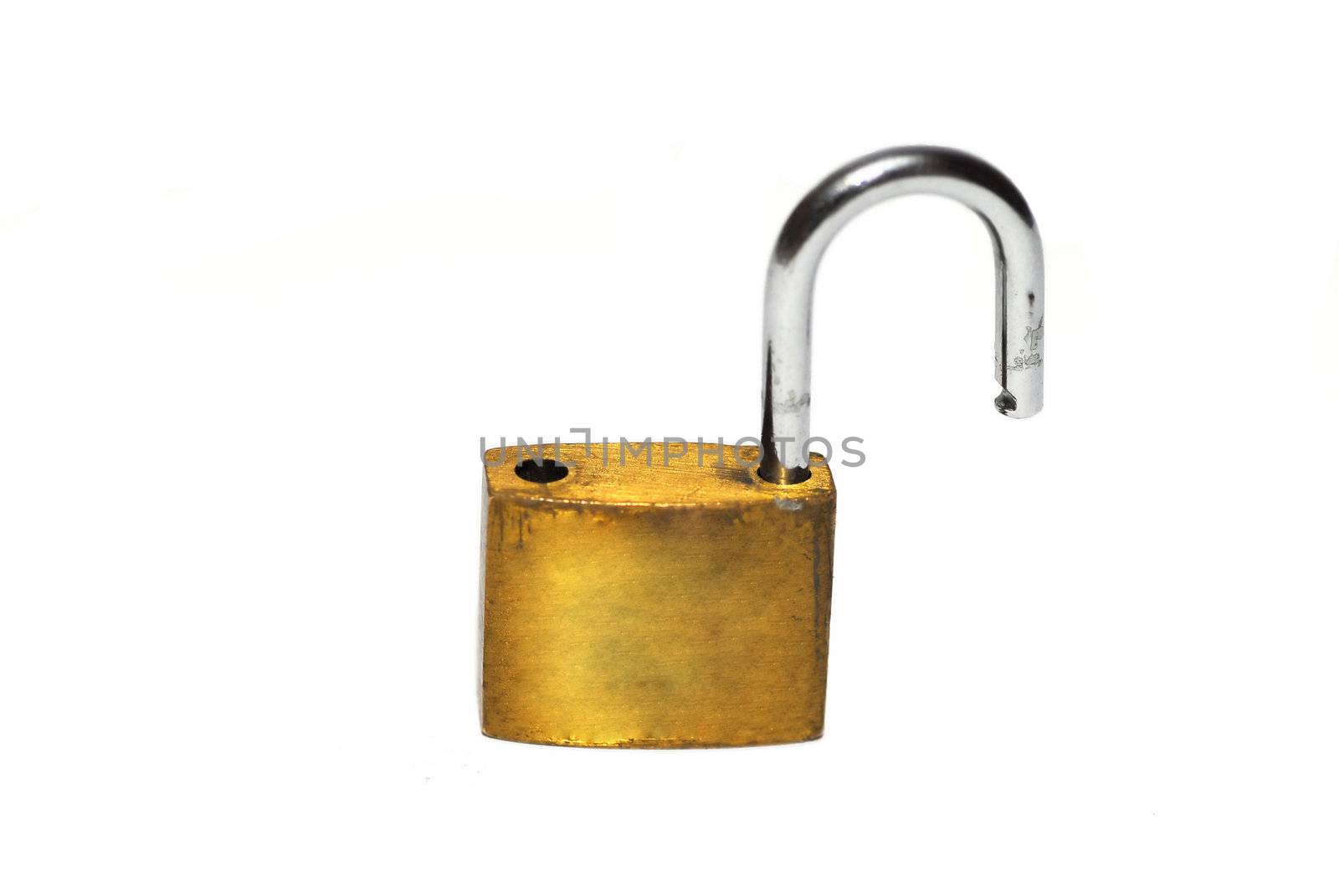 A padlock concept of data security, isolated on white