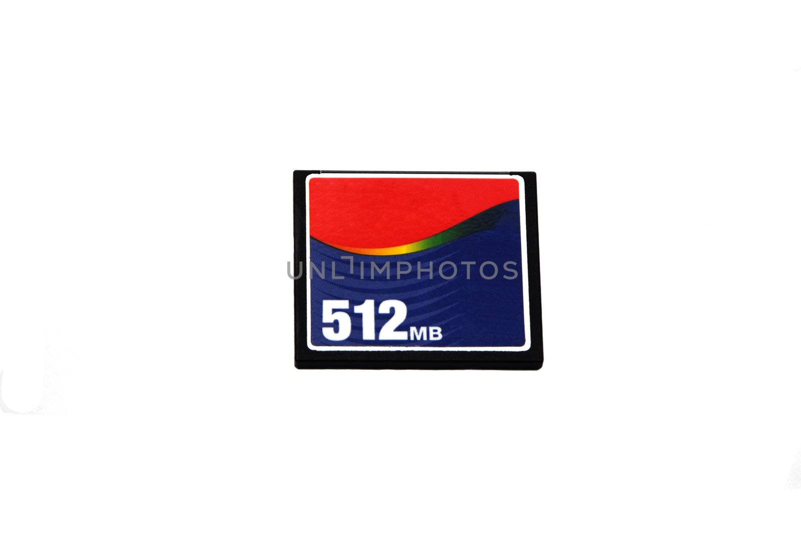 A memory card isoalted on a white background