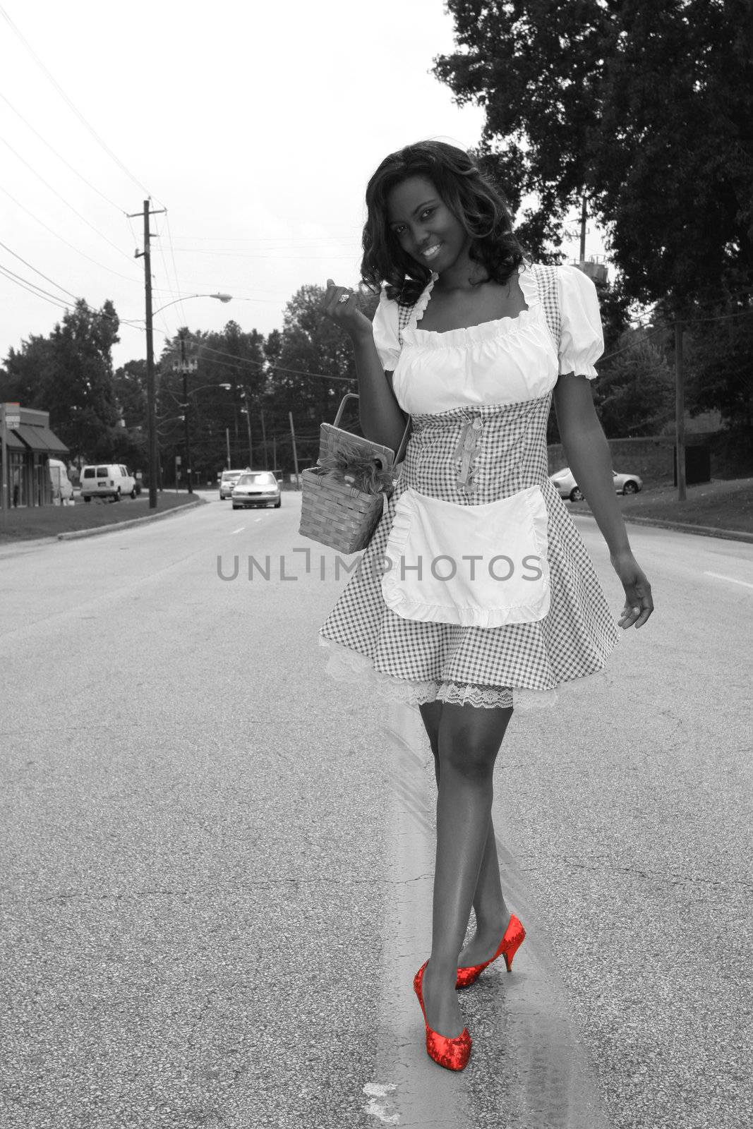 Modern Day Dorothy with Ruby Shoes by mahnken