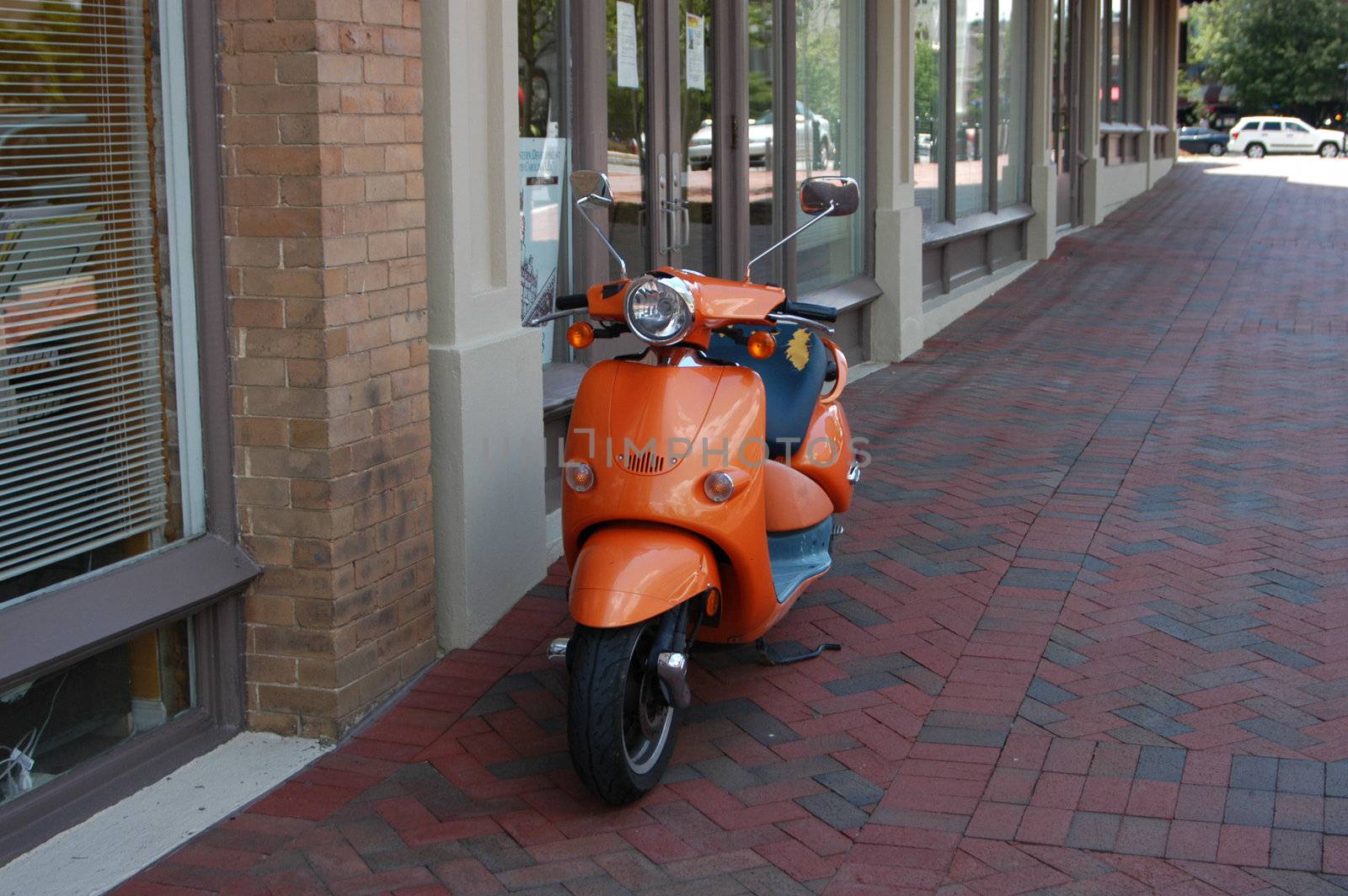 a scooter on the streets of an urban city