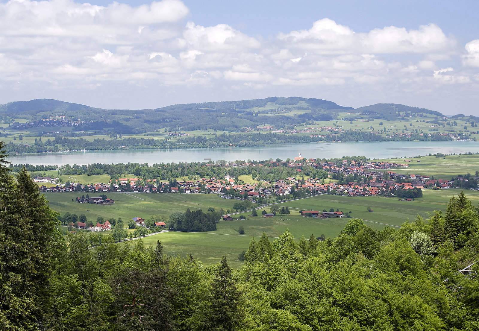 Beautiful countryside landscape. Forgensee lake 

