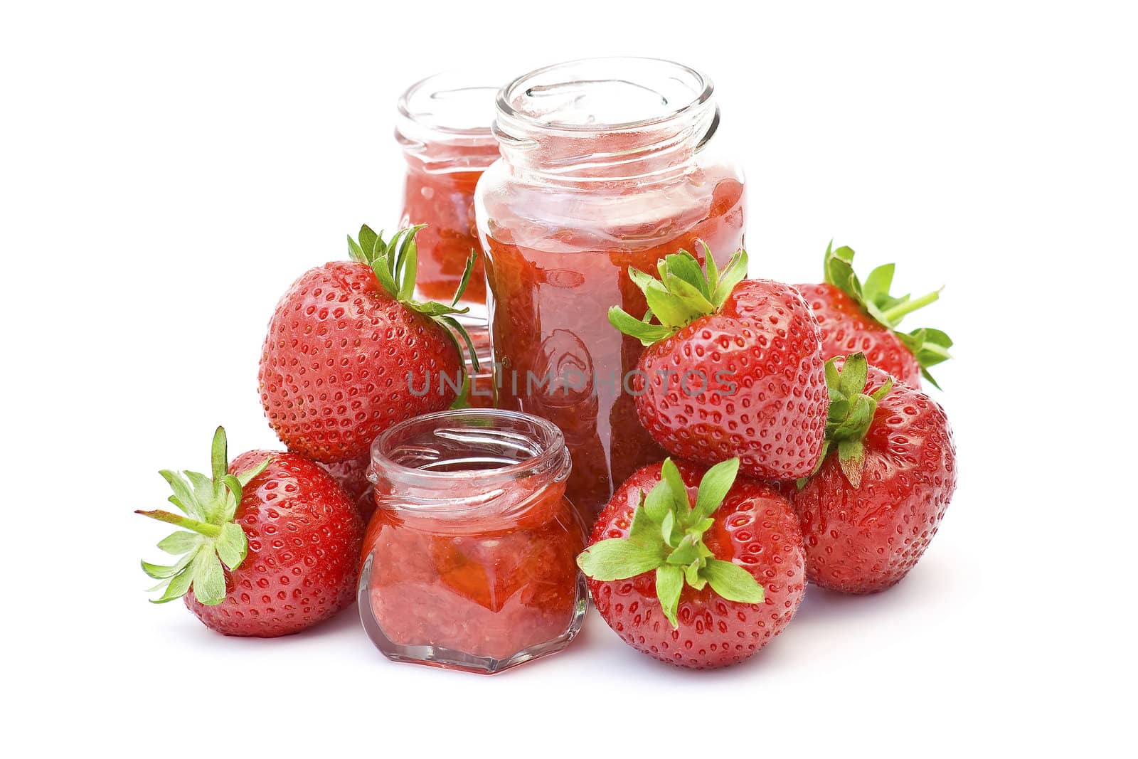 strawberry jam and fresh strawberries