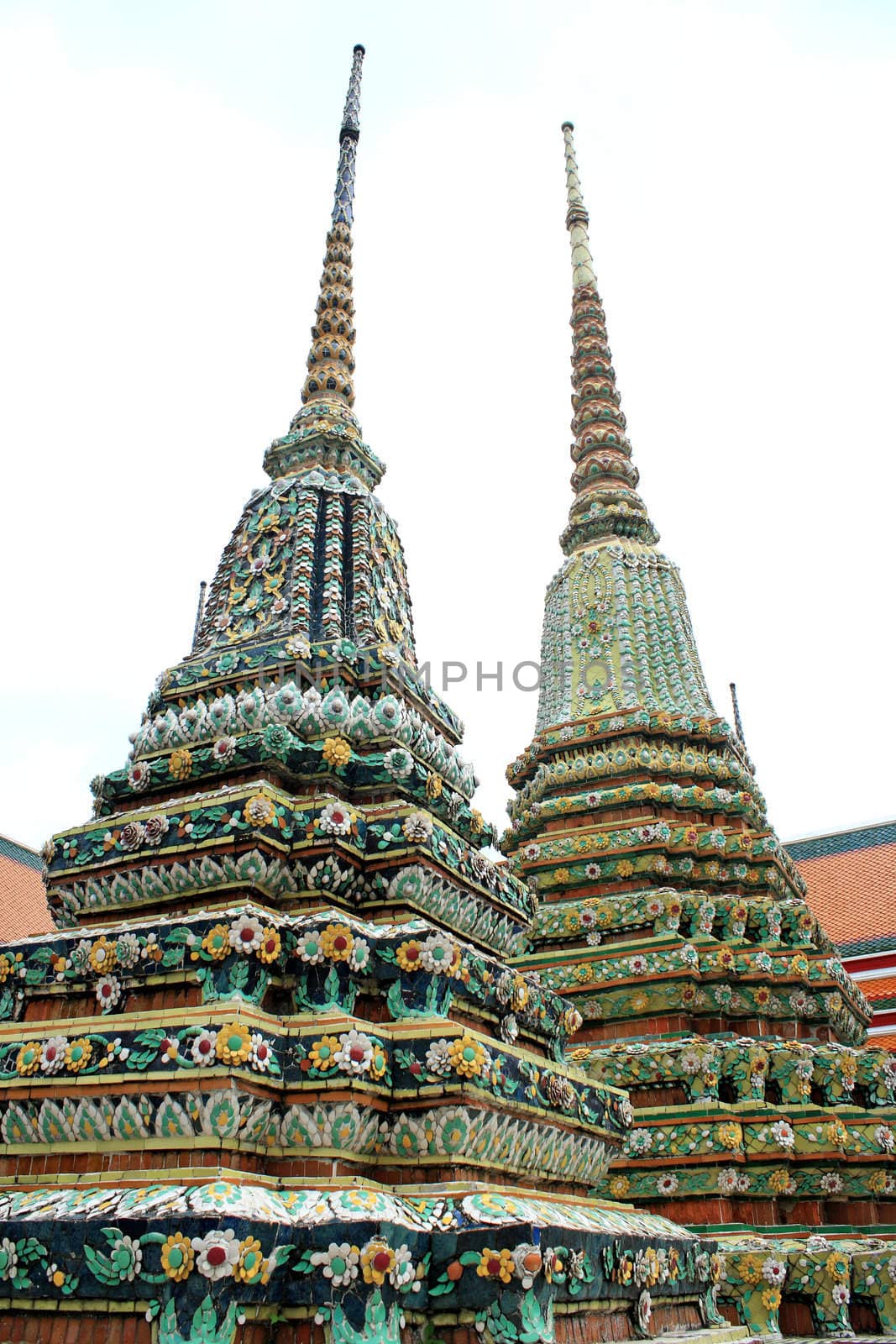 Pagoda in Wat Pho in Bangkok, Thailand