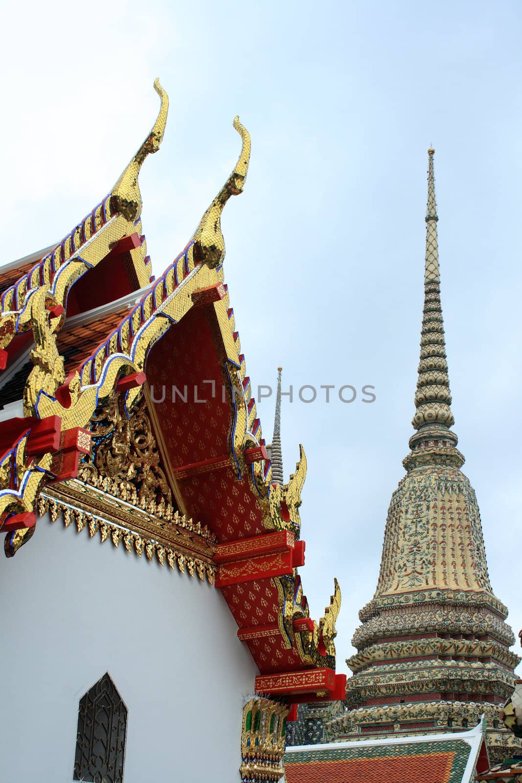 Pagoda in Wat Pho in Bangkok, Thailand