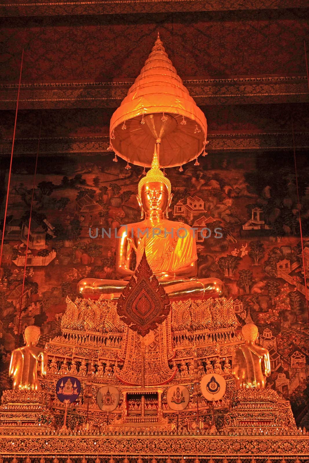 Buddha statues in Wat Pho in Bangkok, Thailand