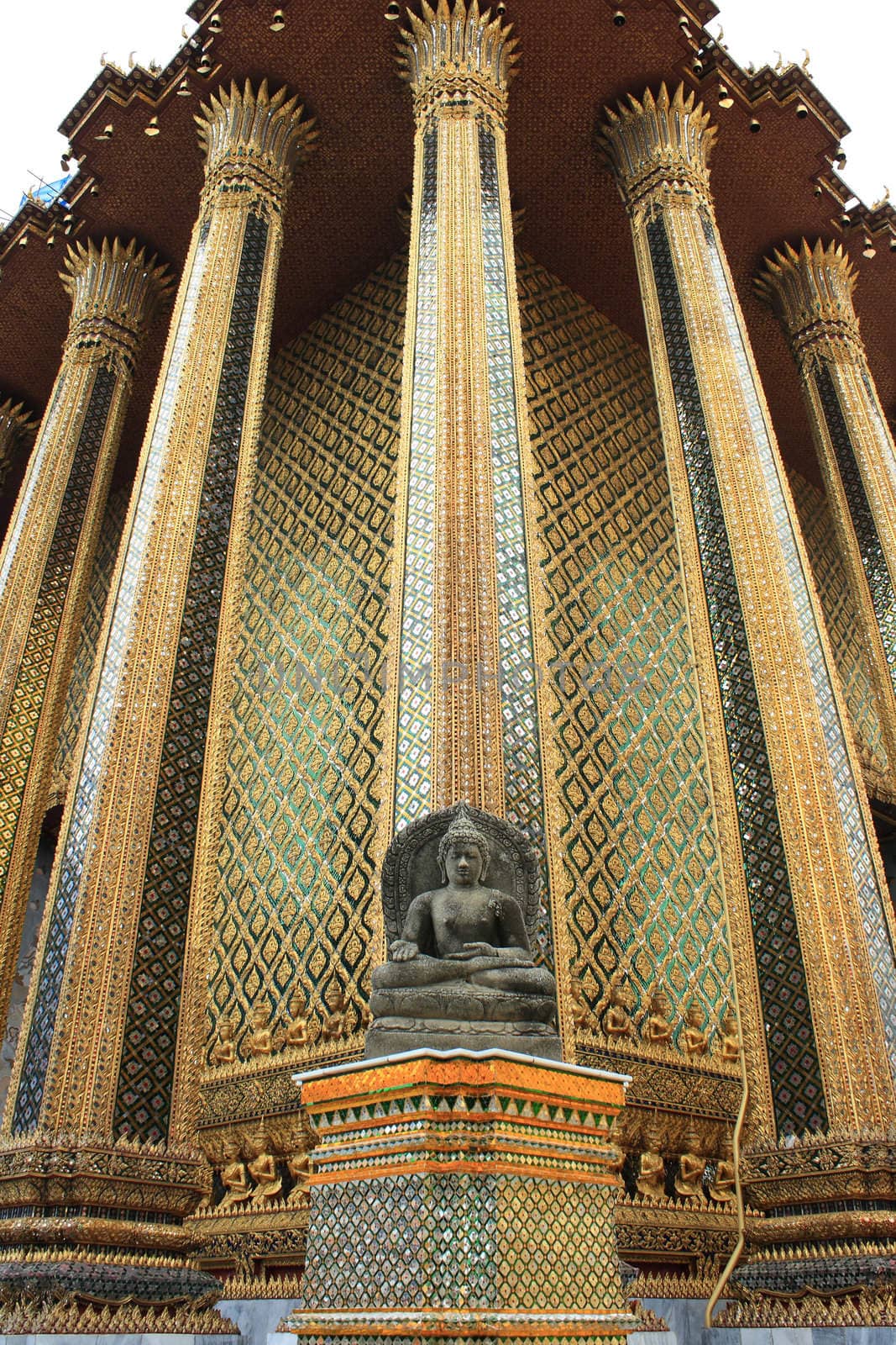 Architecture detail in Wat Phra Kaew in Bangkok, Thailand