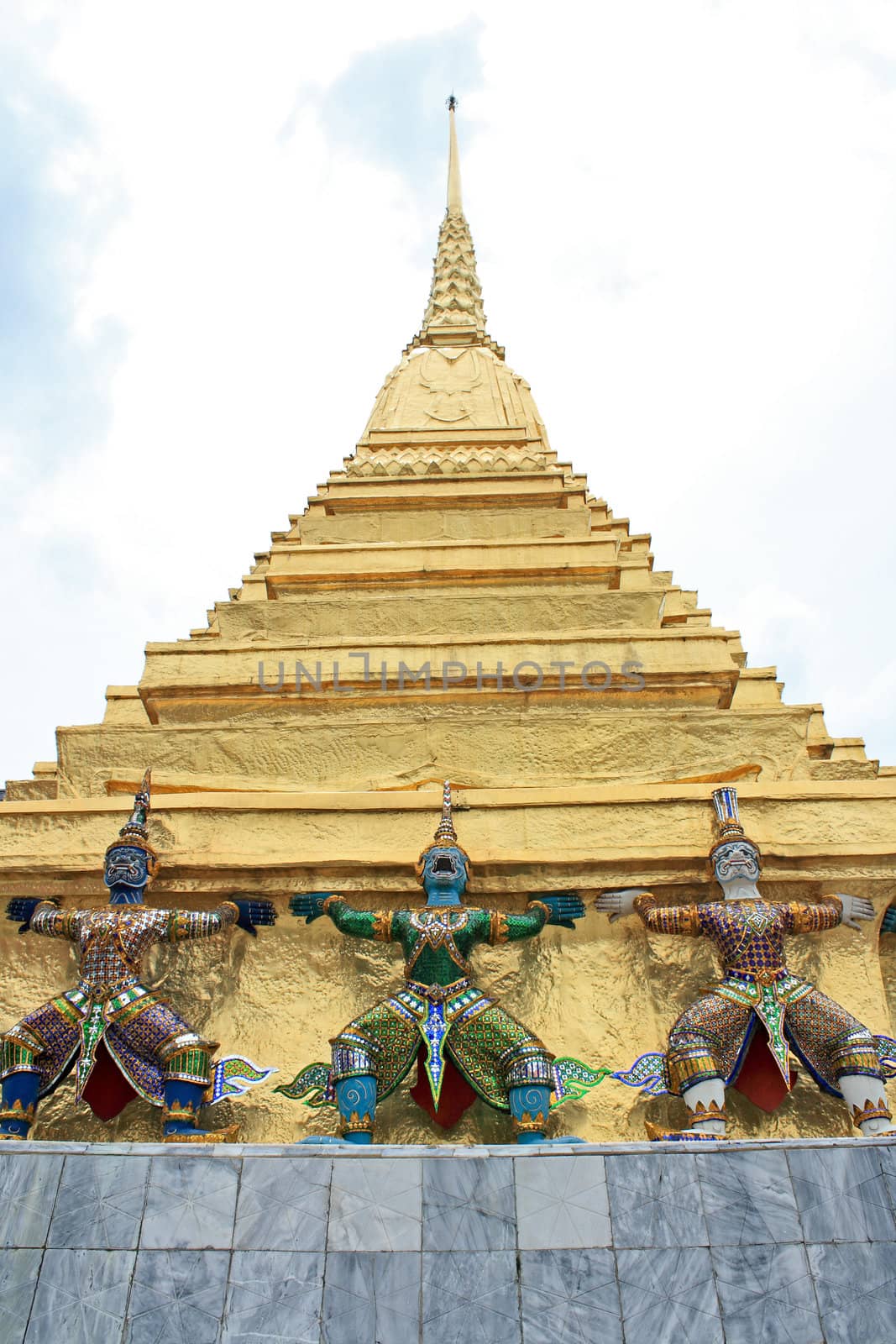 Pagoda in Wat Phra Kaew in Bangkok, Thailand