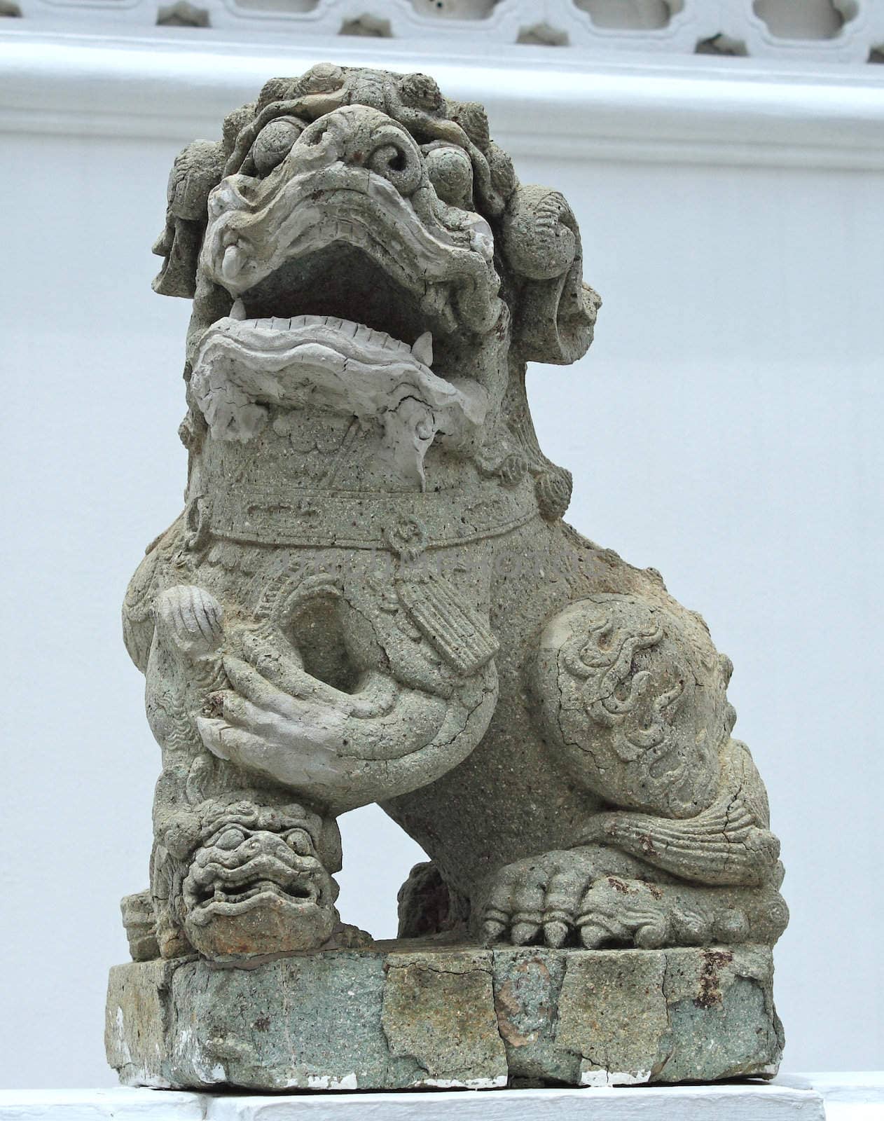 Singha statue in Wat Phra Kaew in Bangkok, Thailand