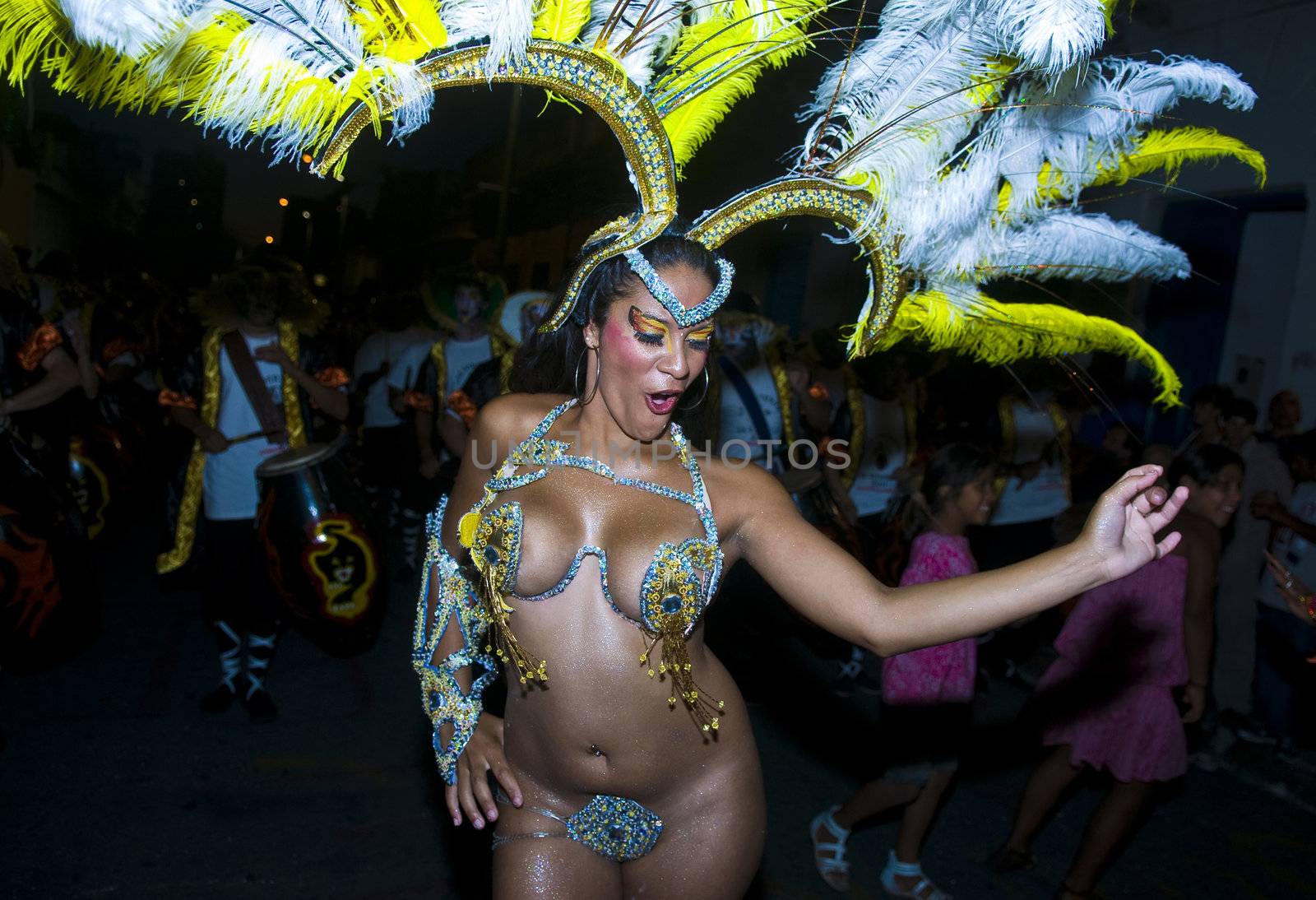 MONTEVIDEO, URUGUAY - FEB 04 2011 :  dancer participant in the annual national festival of Uruguay ,held in Montevideo Uruguay on February 04 2011