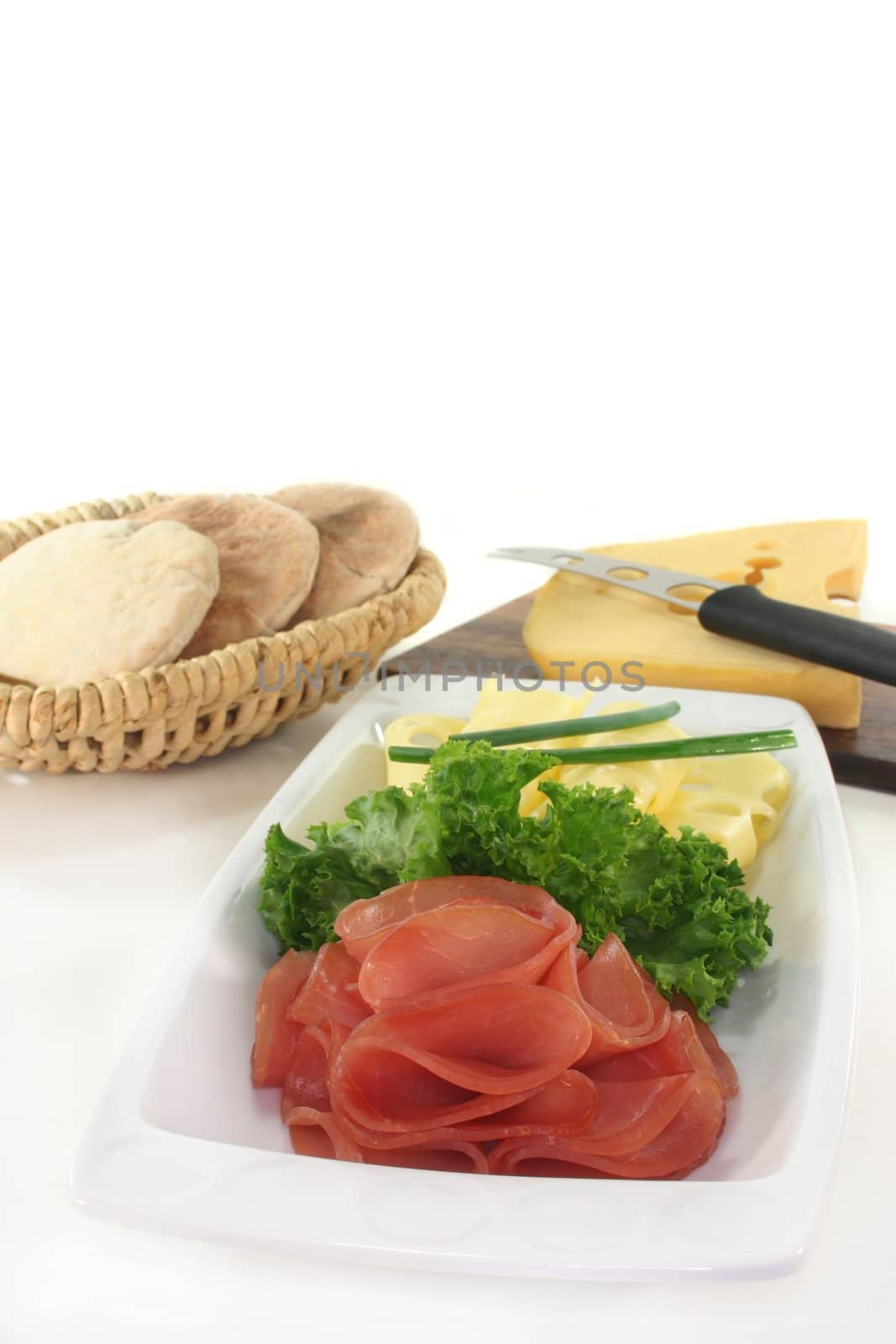 Sausage cheese plate by silencefoto