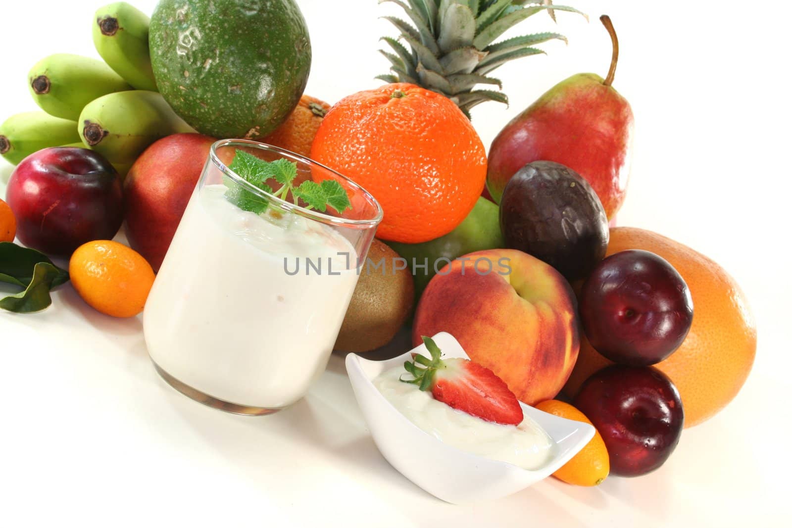Fruit yogurt with native and exotic fruit