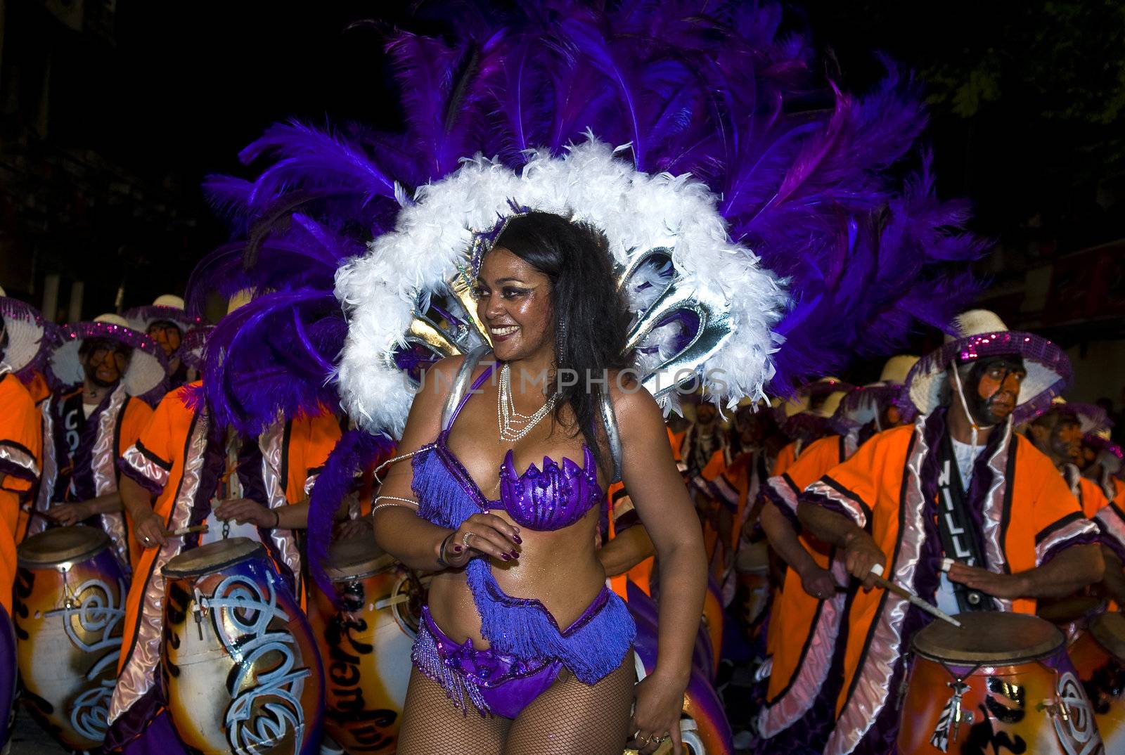 MONTEVIDEO, URUGUAY - FEB 05 2011 :  dancer participant in the annual national festival of Uruguay ,held in Montevideo Uruguay on February 05 2011