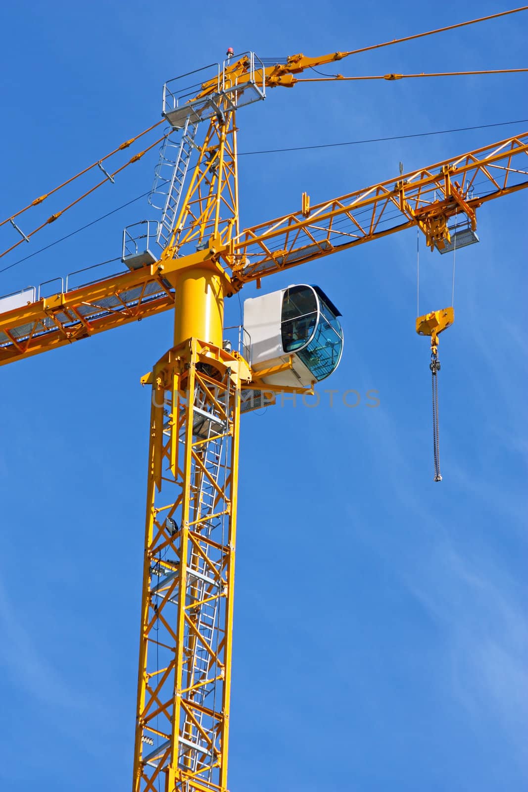 Construction crane building new housing