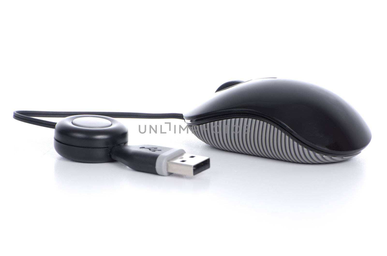 Computer mouse on white background.