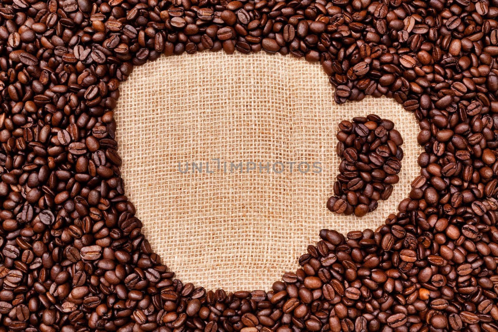 Shape of cup made of coffee grains